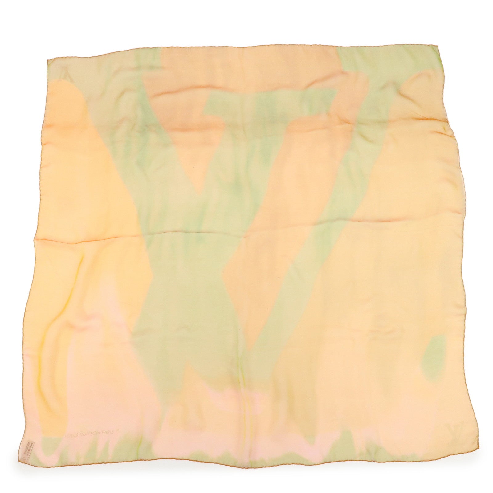 Louis Vuitton Silk 100% 90ﾃ・0 Gradation Scarf Orange Green