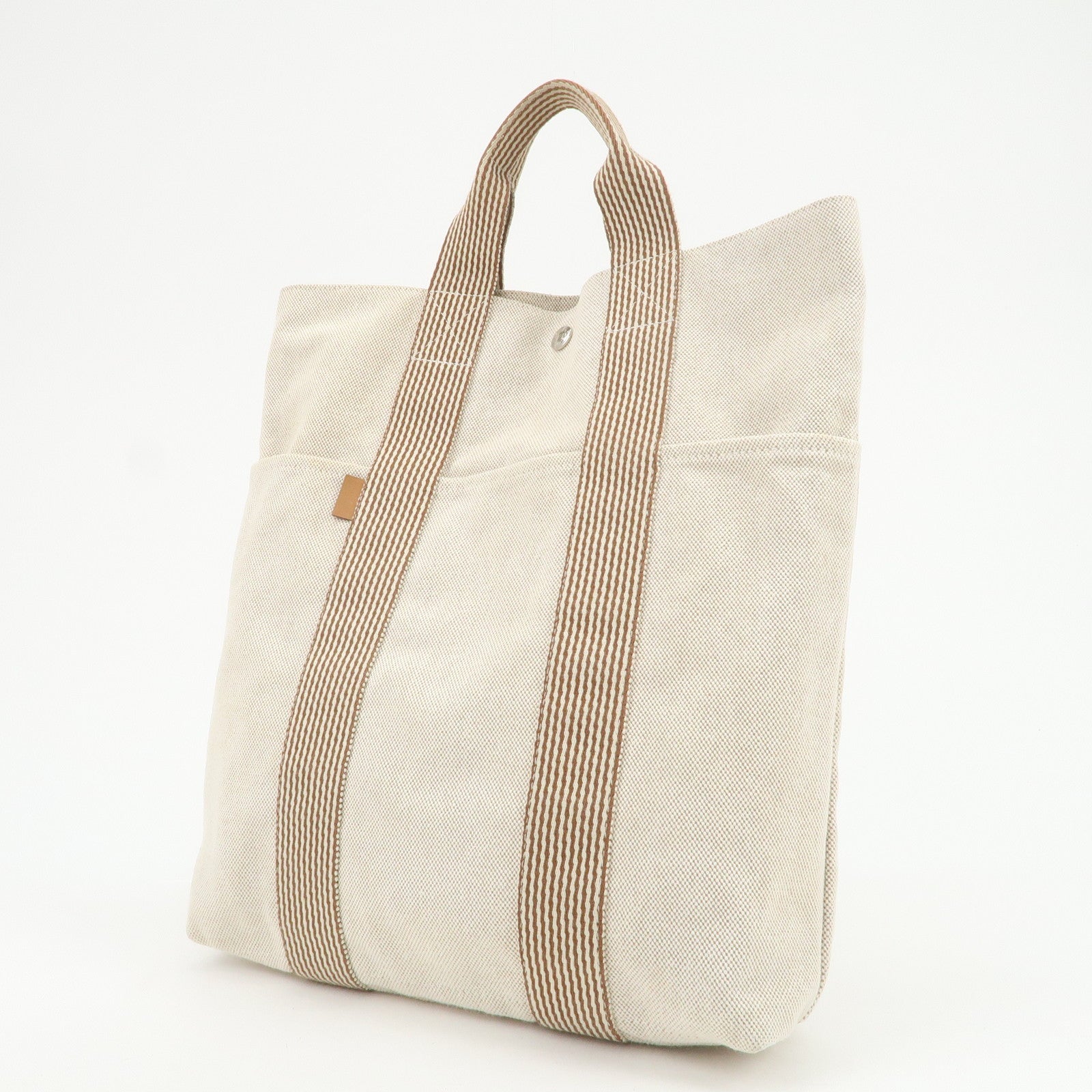 HERMES New Fourre Tout Toile Ash Tote Bag Hand Bag Beige