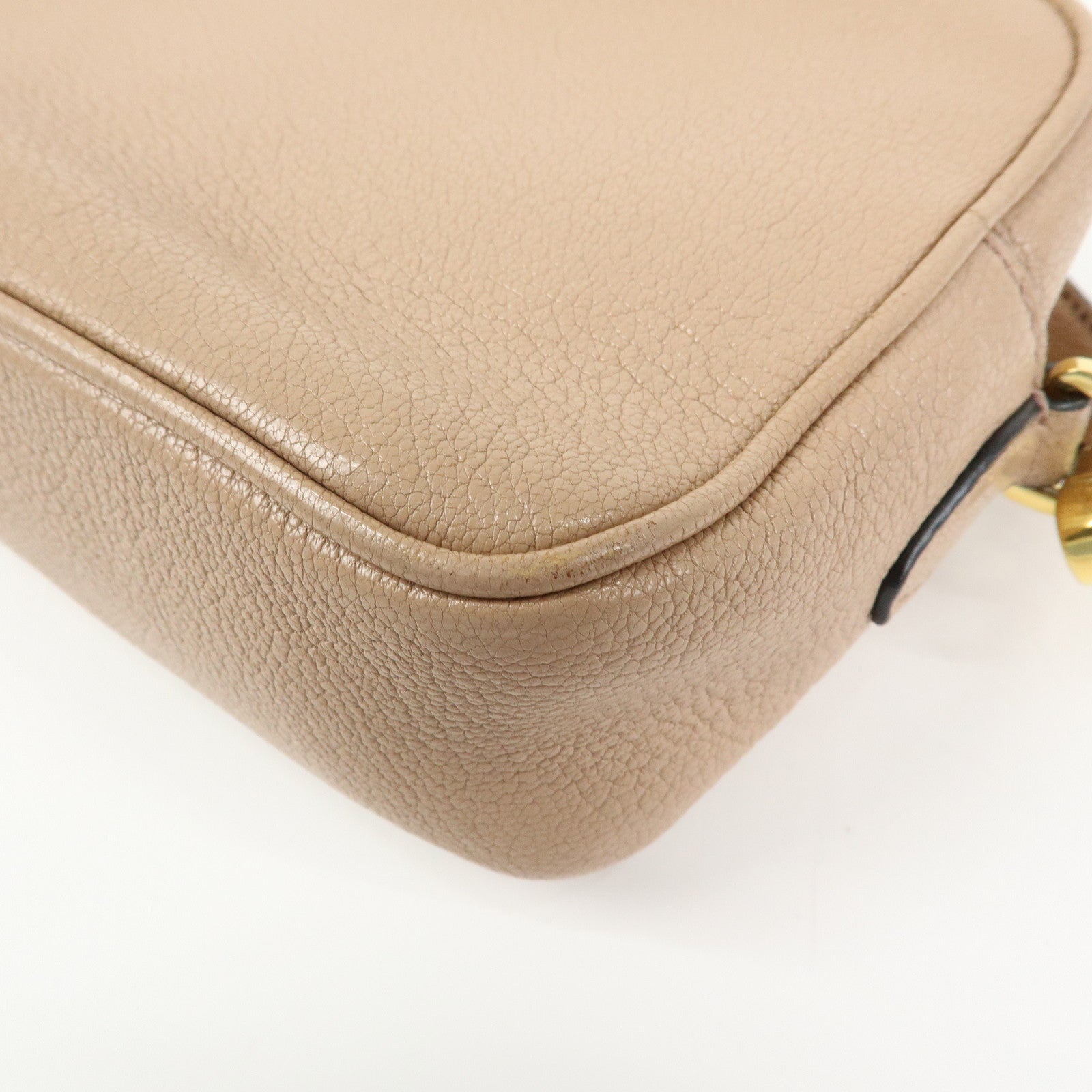 MIU MIU Madras Leather Camera Bag Shoulder Bag Crossbody Bag Beige