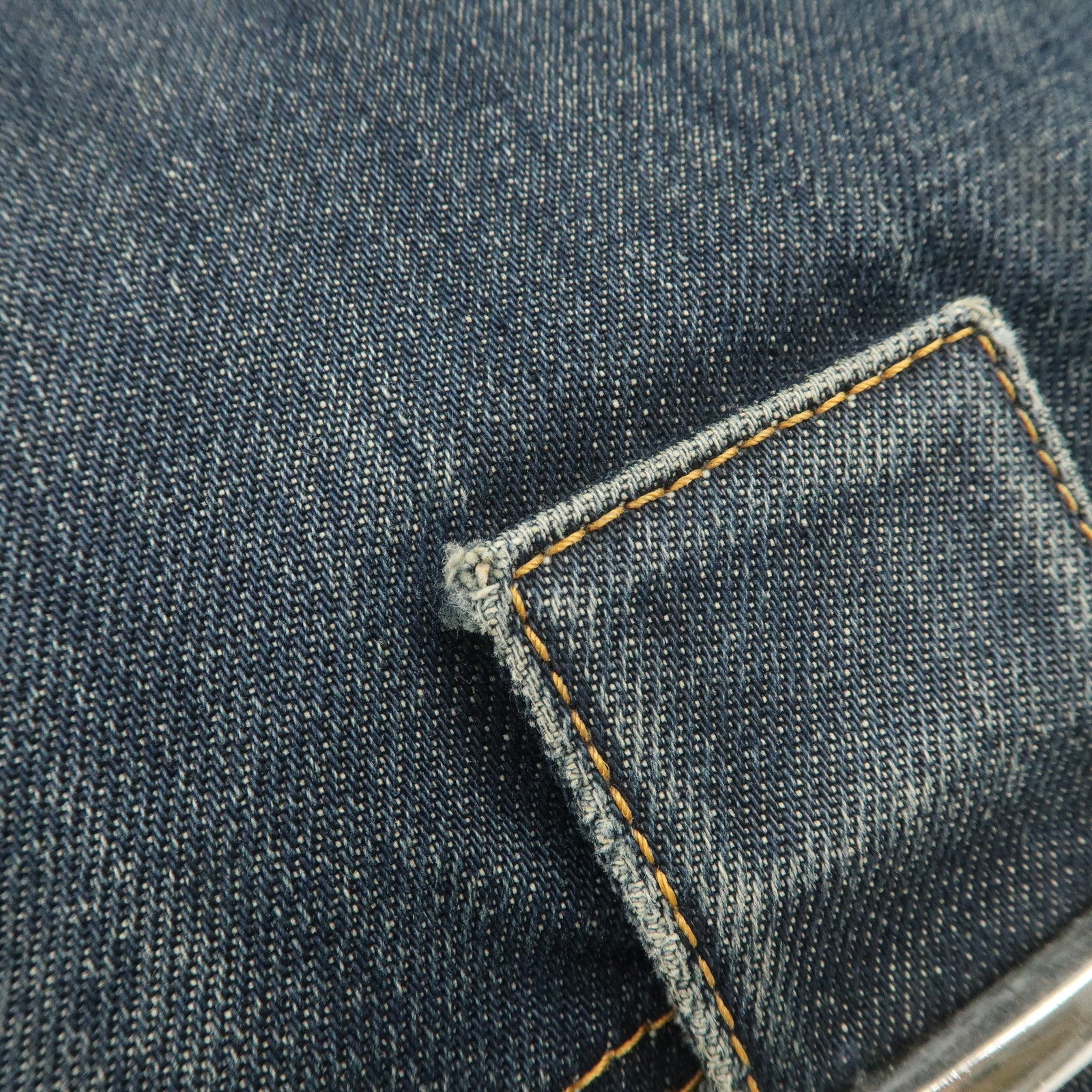 FENDI Mamma Baguette Denim Leather Shoulder Bag Hand Bag 26325