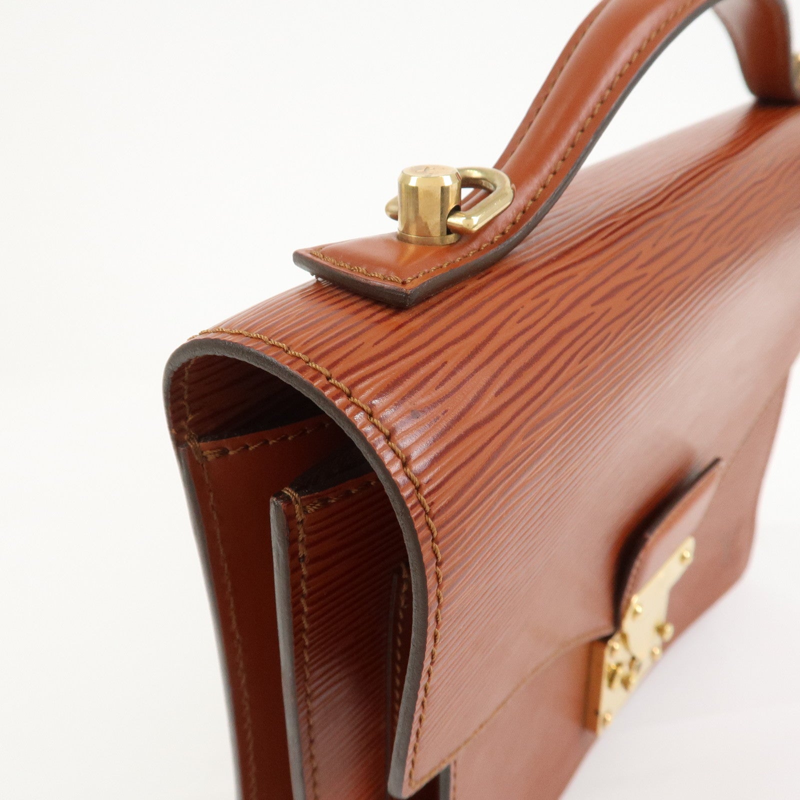 Louis Vuitton Epi Monceau 2way Bag Hand Bag Kenya Brown M52123