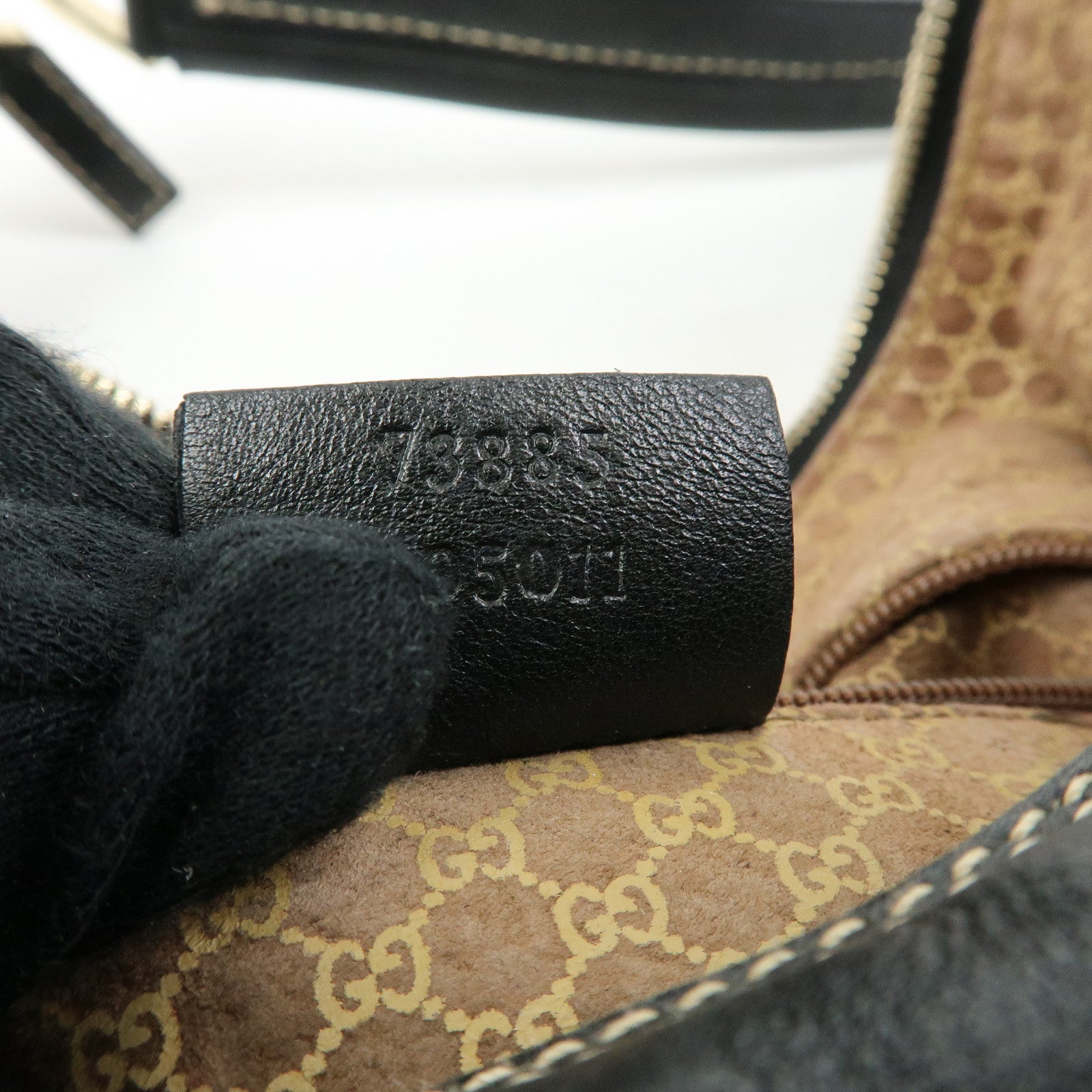 GUCCI Leather Shoulder Bag Hand Bag Black 73885