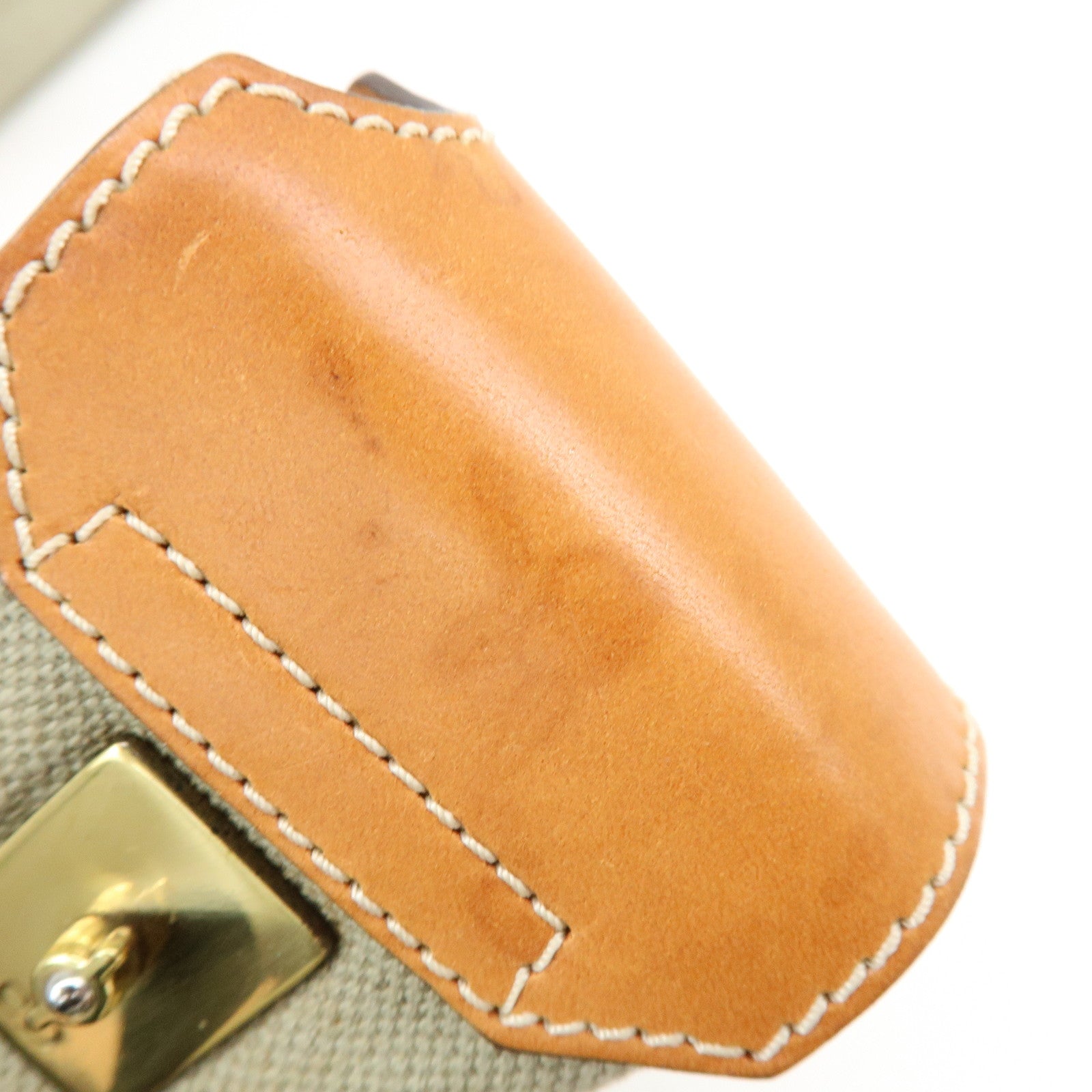 Christian Dior Street Chic Canvas Leather Shoulder Bag Khaki Camel