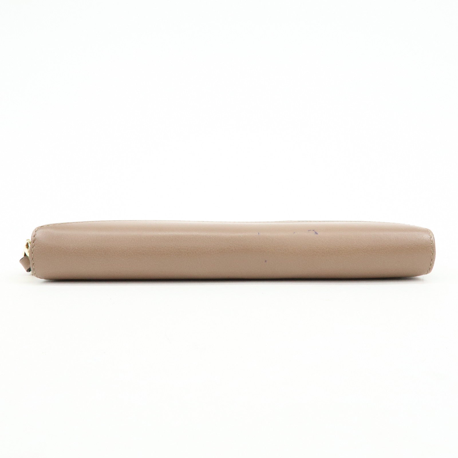 LOEWE Puzzle Calfskin Zippy Long Wallet Brown Beige Black