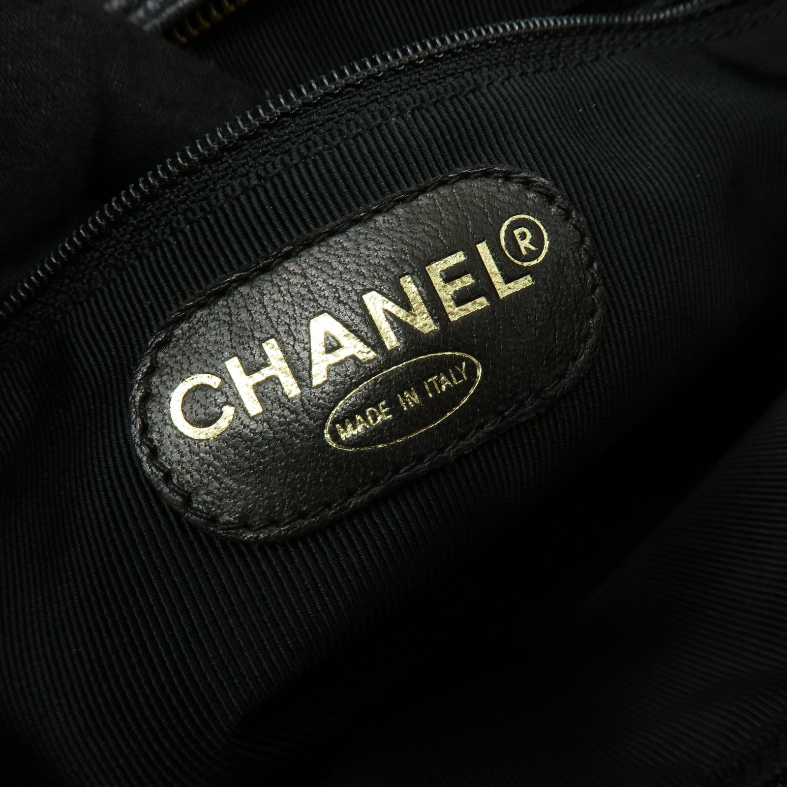 CHANEL Triple COCO Mark Caviarskin Chain Shoulder Bag Black