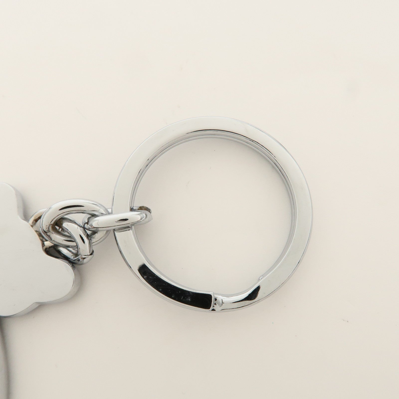 PRADA Metal Bear Bag Charm Key Chain Black Silver 1AJB11