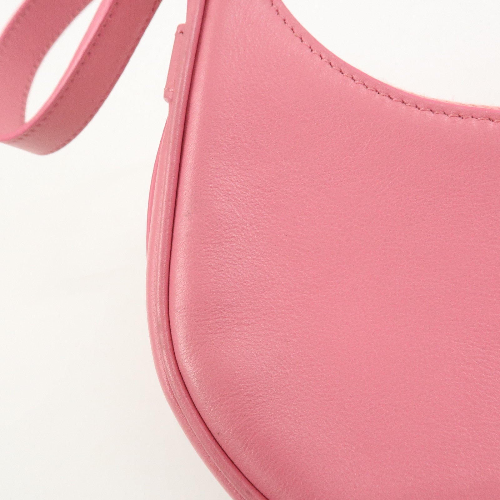 CELINE Ava Leather Hand Bag Hand Pouch Pink
