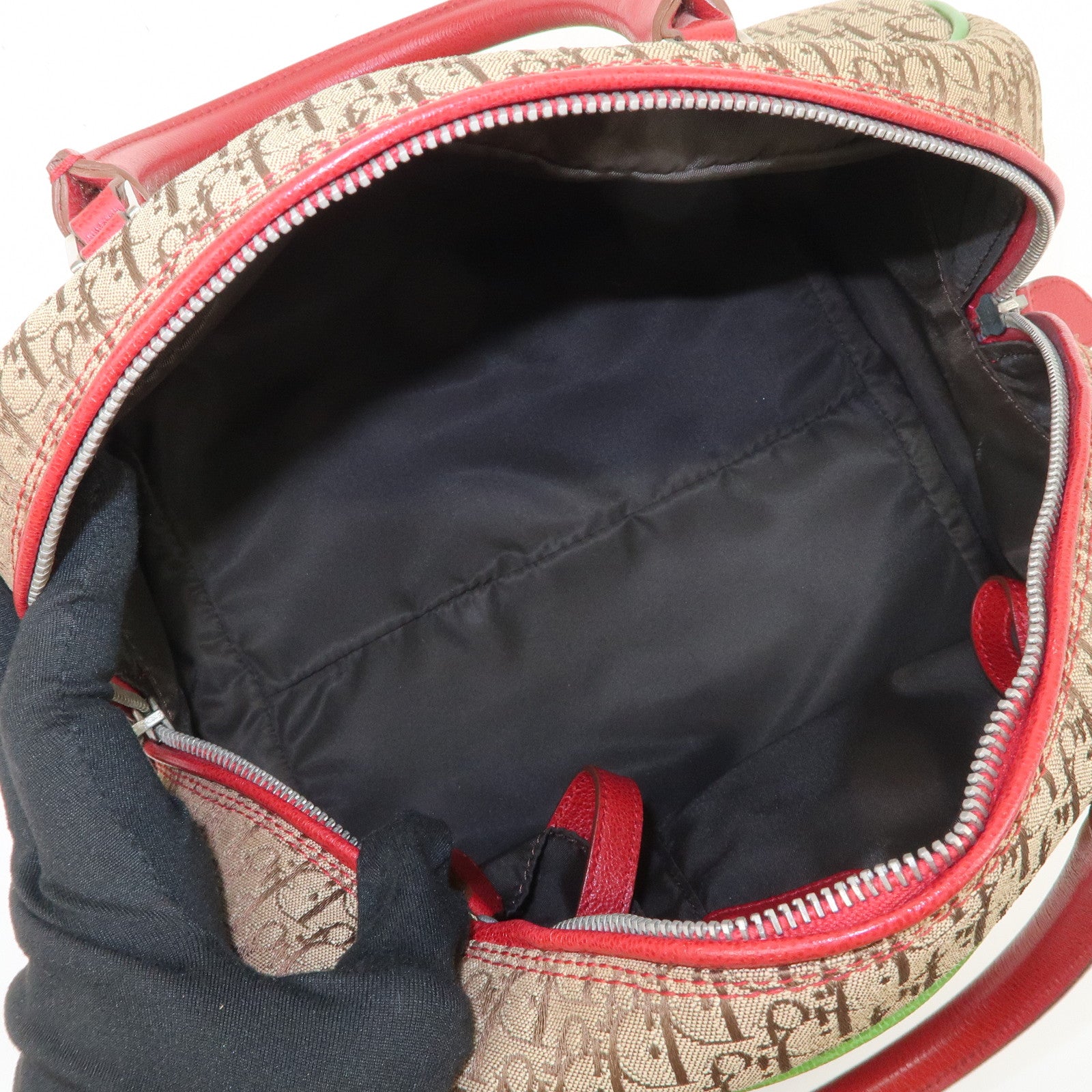 Christian Dior Rasta Trotter Canvas Leather Boston Bag Hand Bag