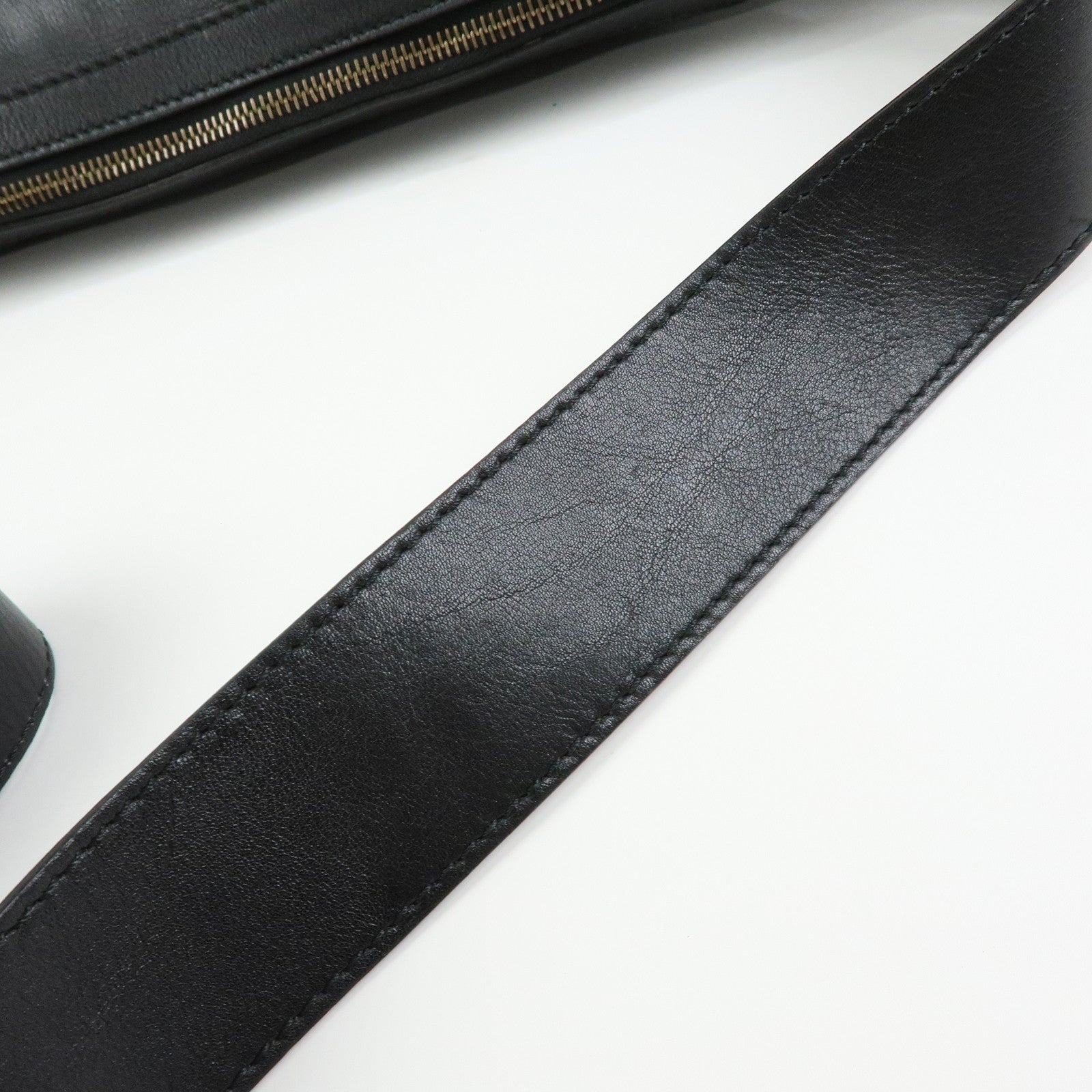 CELINE Leather Toggle Belt Shoulder Bag Crossbody Bag Black