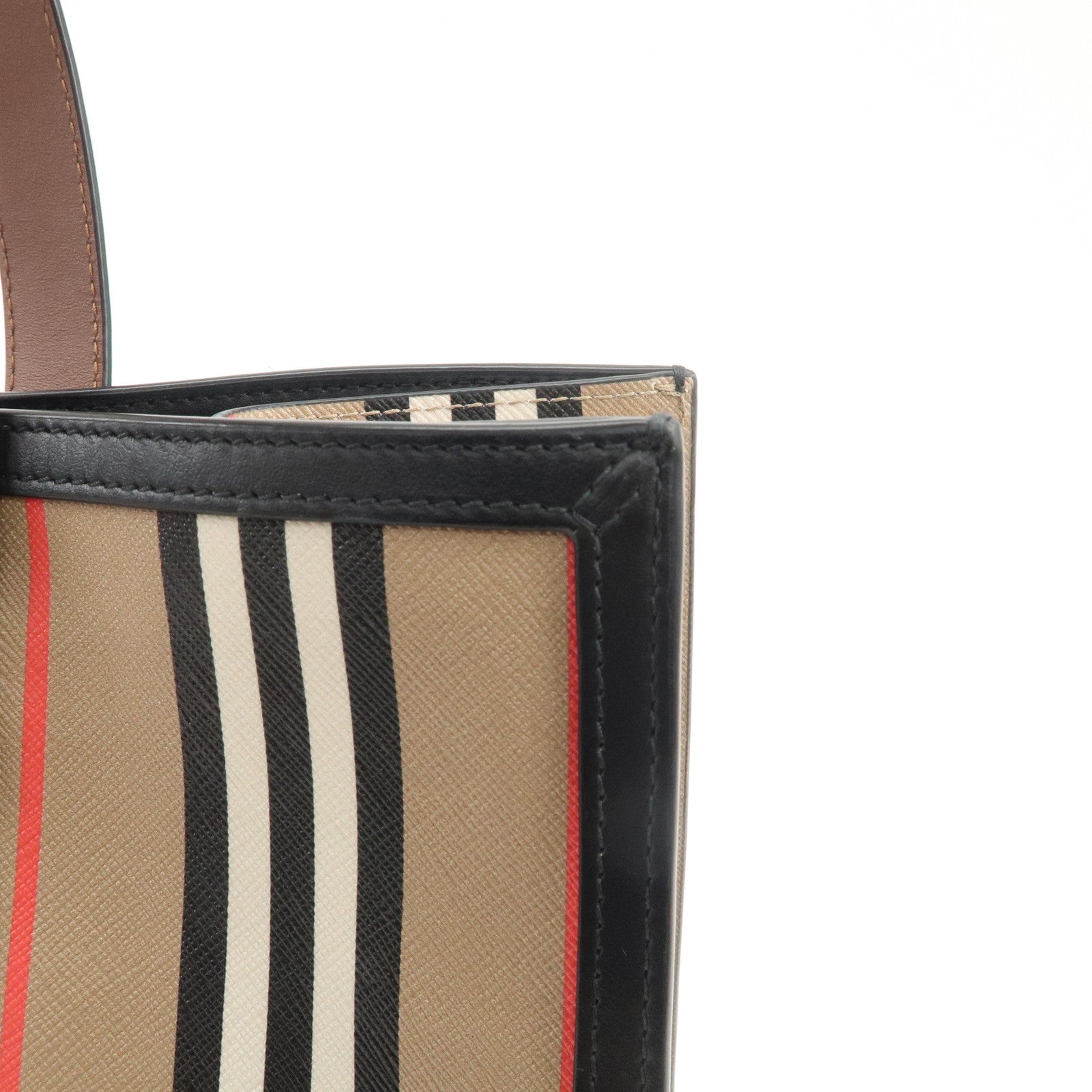 BURBERRY PVC Leather Tote Bag Shoulder Bag Beige Brown