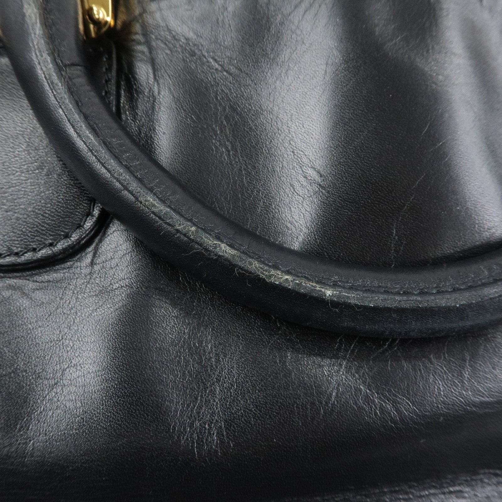LOEWE Anagram Amazona 50 Leather Hand Bag Boston Bag Black
