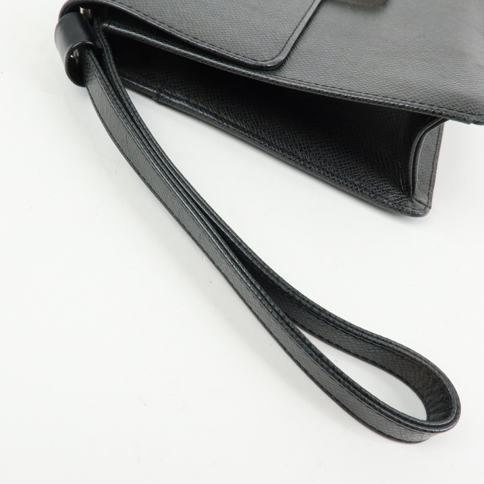Louis Vuitton Taiga Leather Selenga Clutch Bag Ardoise M30782 Authentic Used F/S