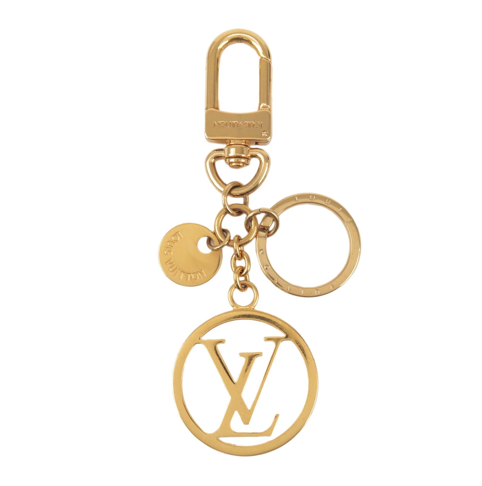 Louis Vuitton Porte Cles LV Circle Metal Bag Charm Gold M68000