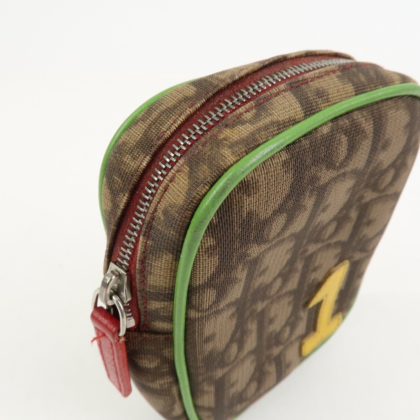 Christian Dior Rasta Trotter PVC Leather Pouch Cosmetic Pouch Brown