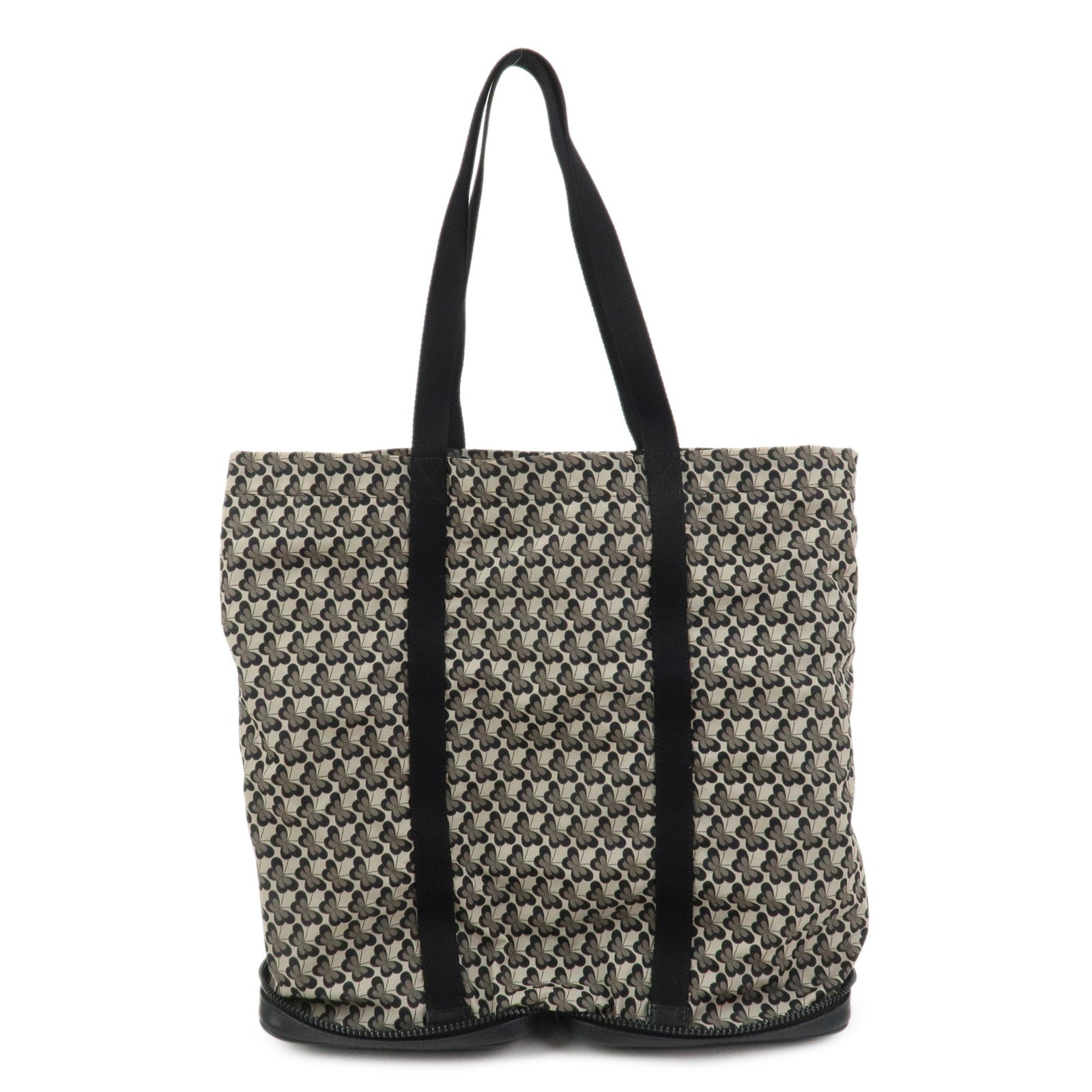 BOTTEGA VENETA Intrecciato Leather Foldable Tote Bag Nylon Black