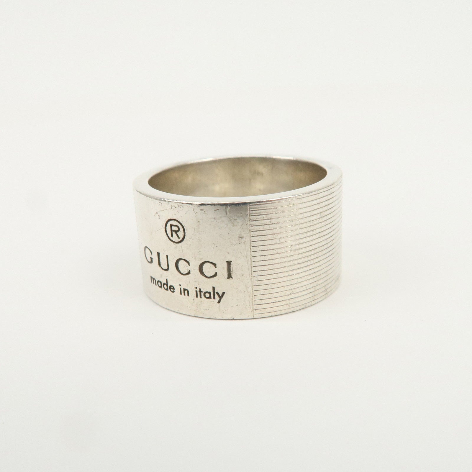 GUCCI Logo Silver Ring SV925 163197