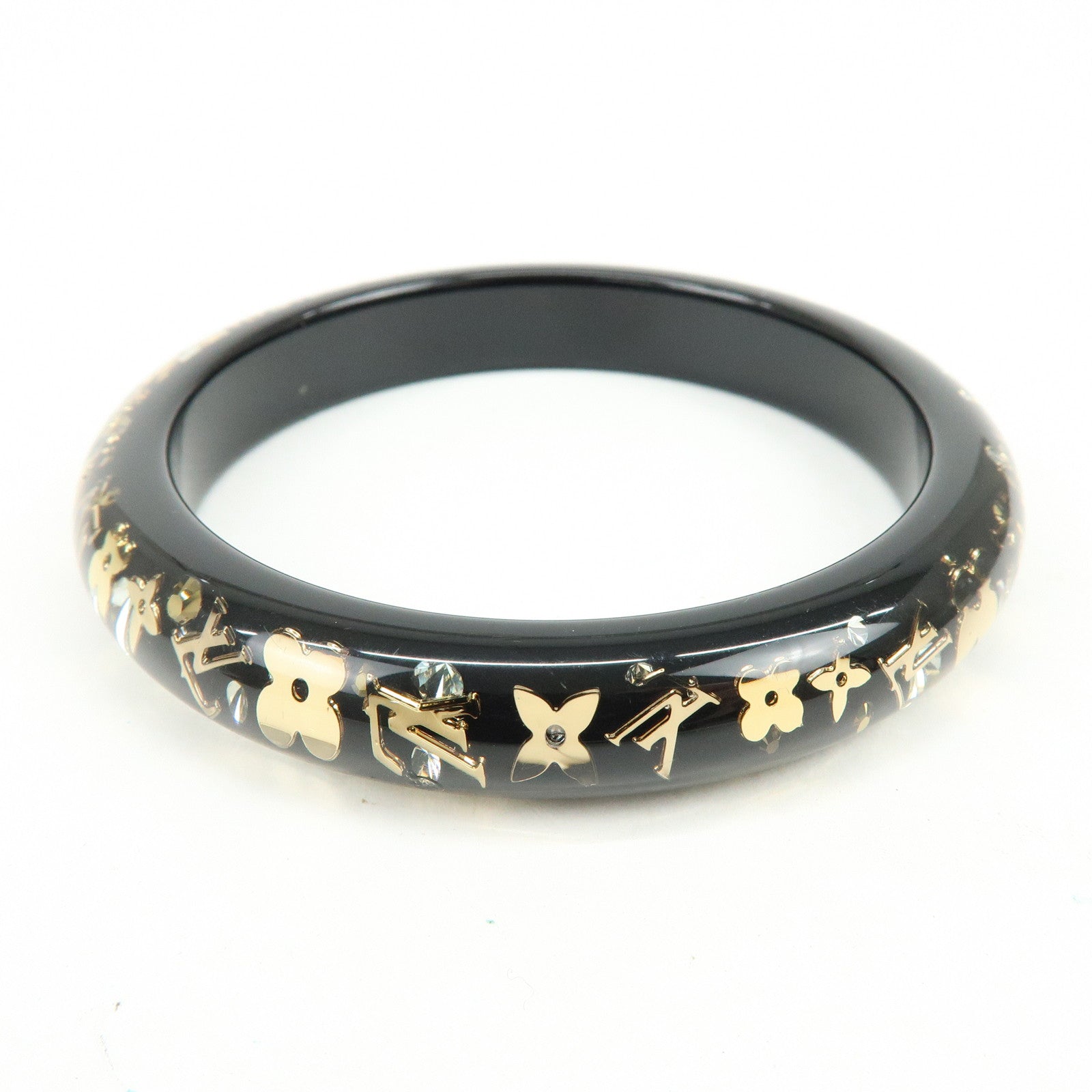 Louis Vuitton Bracelet Inclusion TPM Bangle Black Gold M65300