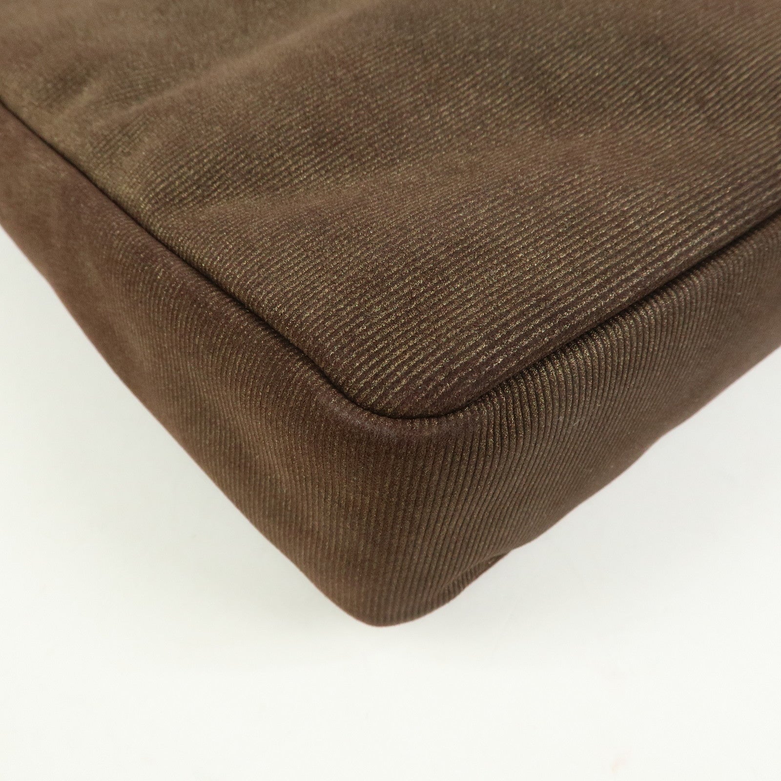 Ferragamo Logo Gancini Canvas Leather Shoulder Bag Brown