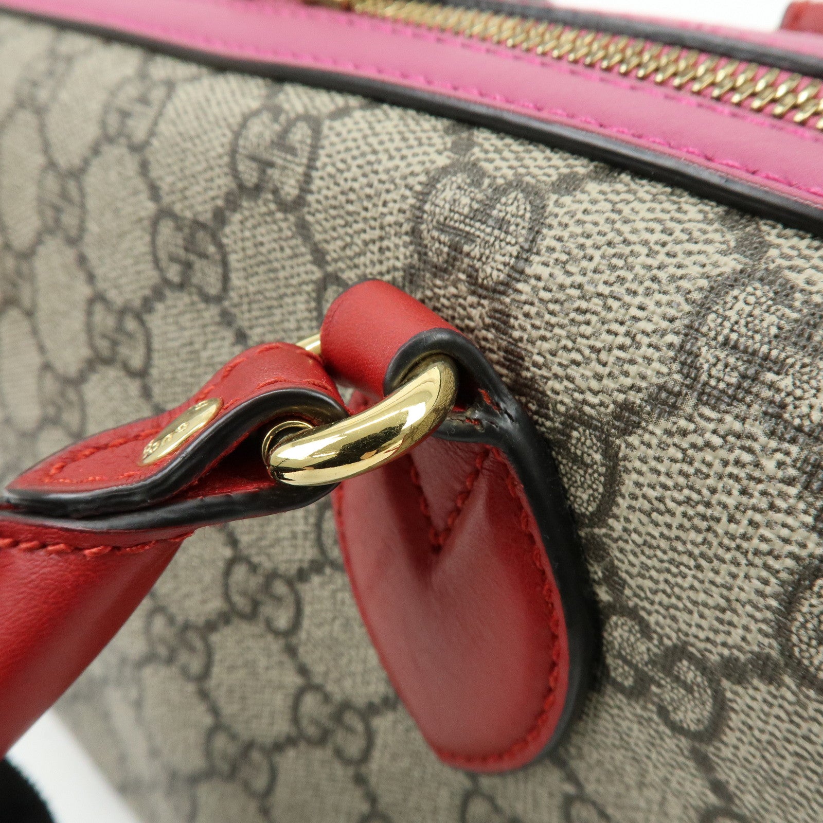 GUCCI GG Supreme Leather 2Way Bag Hand Shoulder Bag Beige 409529