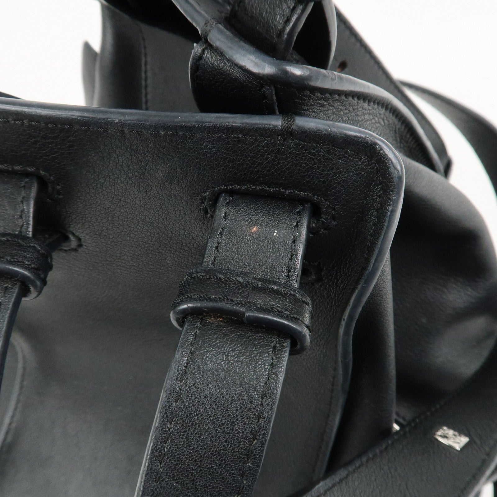 LOEWE Anagram Leather Hammock Small Shoulder Bag Black