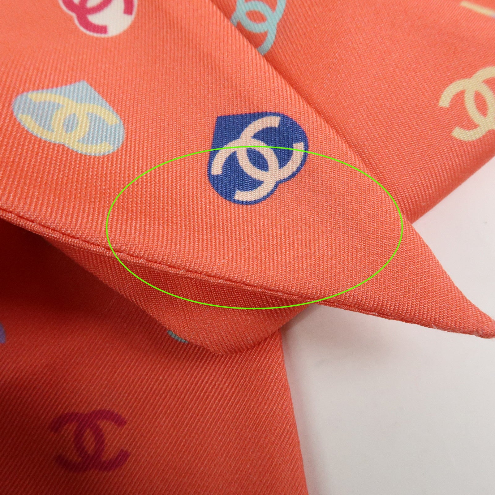 CHANEL Twilly Heart COCO Mark Silk 100% Scarf 6x118 Pink