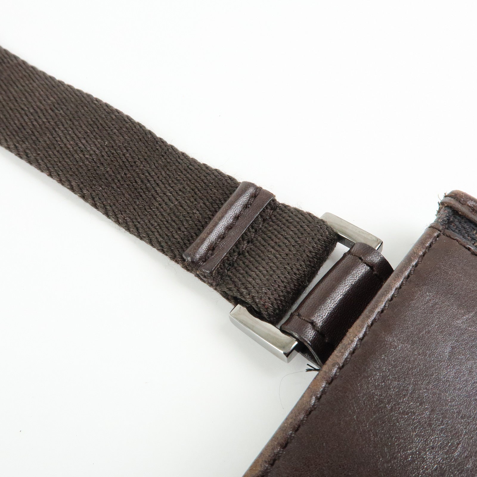 GUCCI GG Denim Leather Shoulder Bag Crossbody Bag Brown 27639