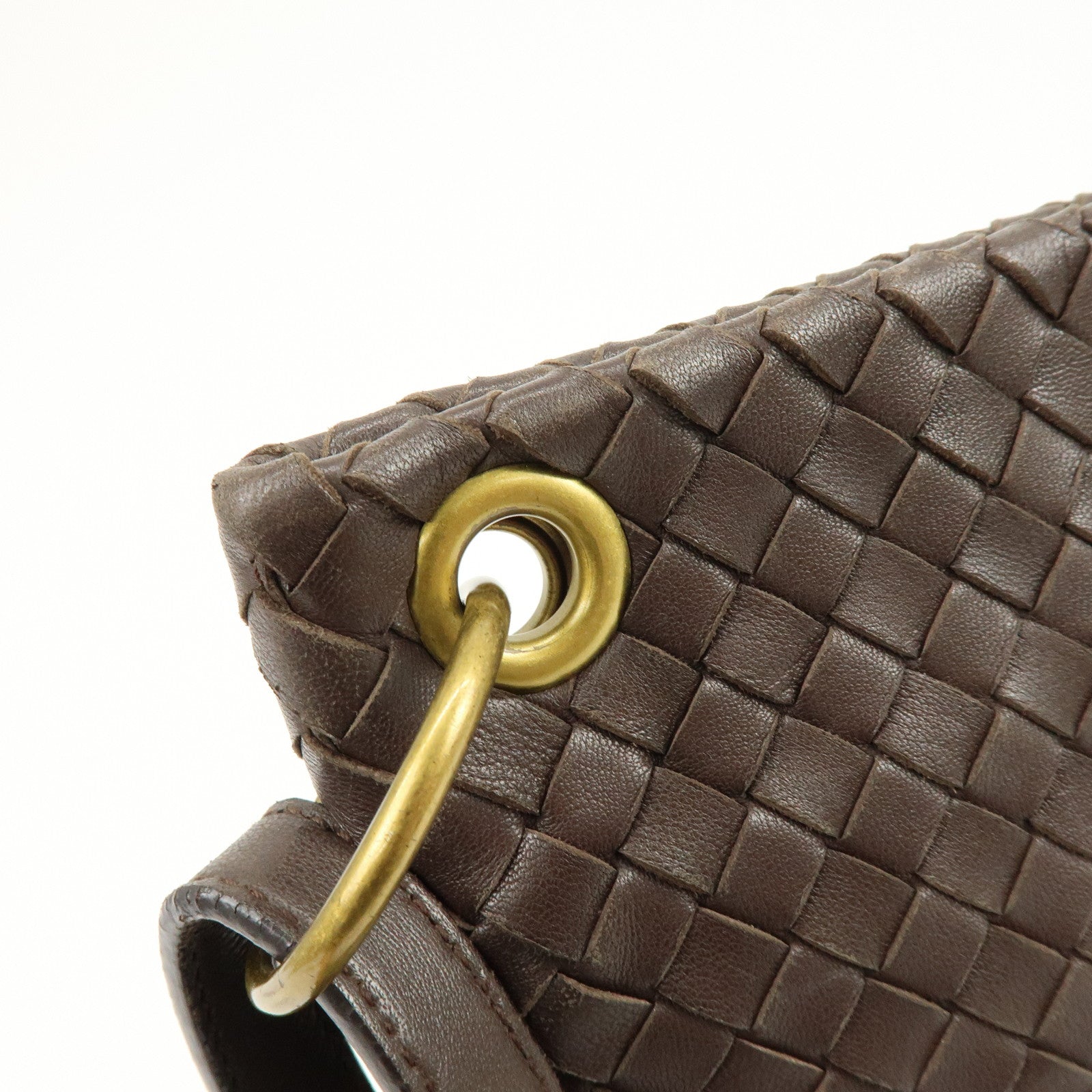 BOTTEGA VENETA Intrecciato Leather Shoulder Bag Brown 179330