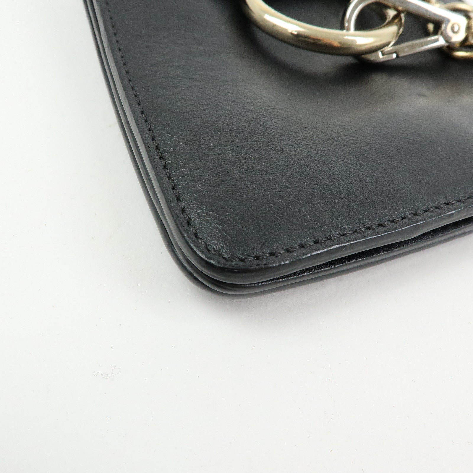 Chloe Faye Suede Leather Shoulder Bag Crossbody Bag Black Gold