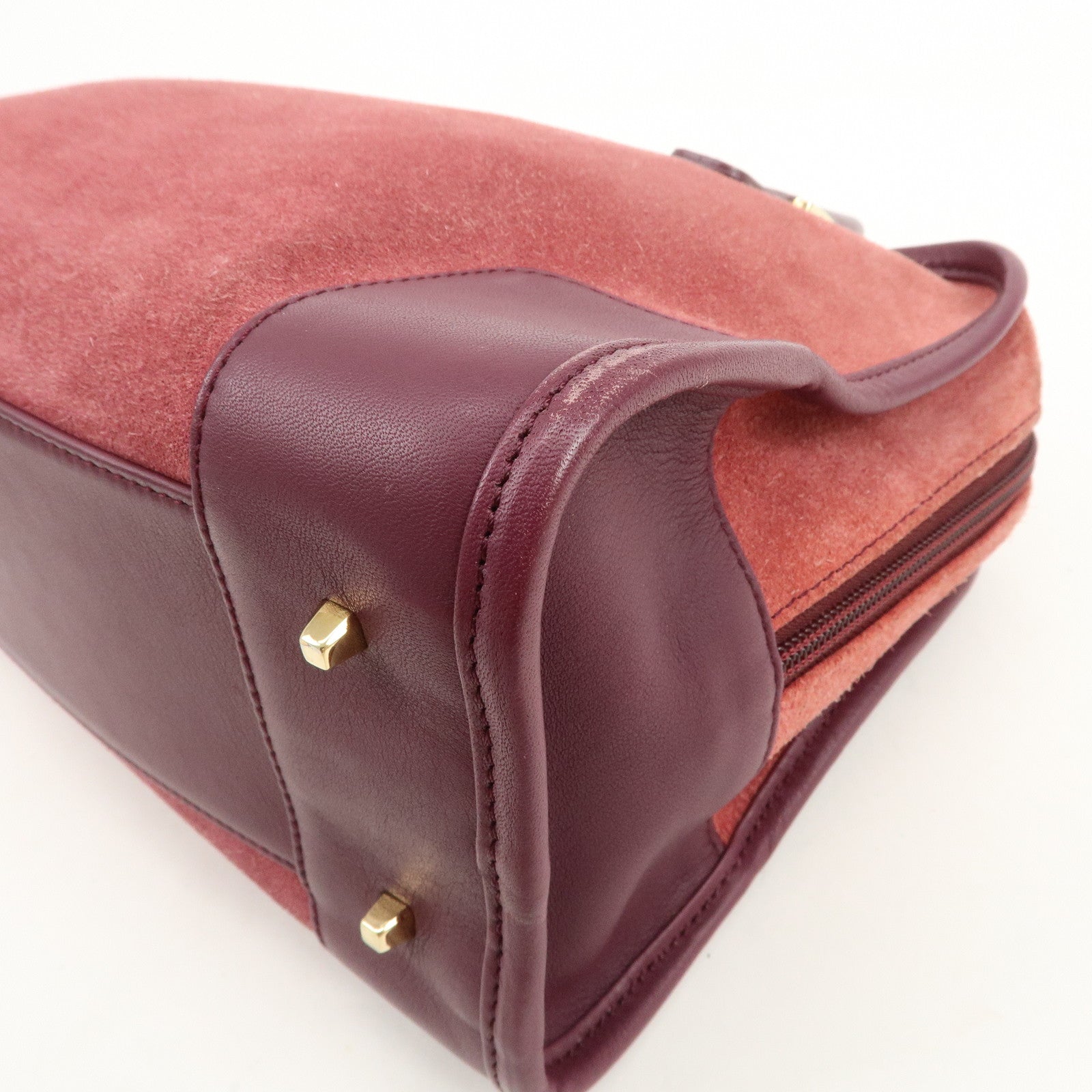LOEWE Anagram Amazona 28 Suede Leather Hand Bag Pink Purple