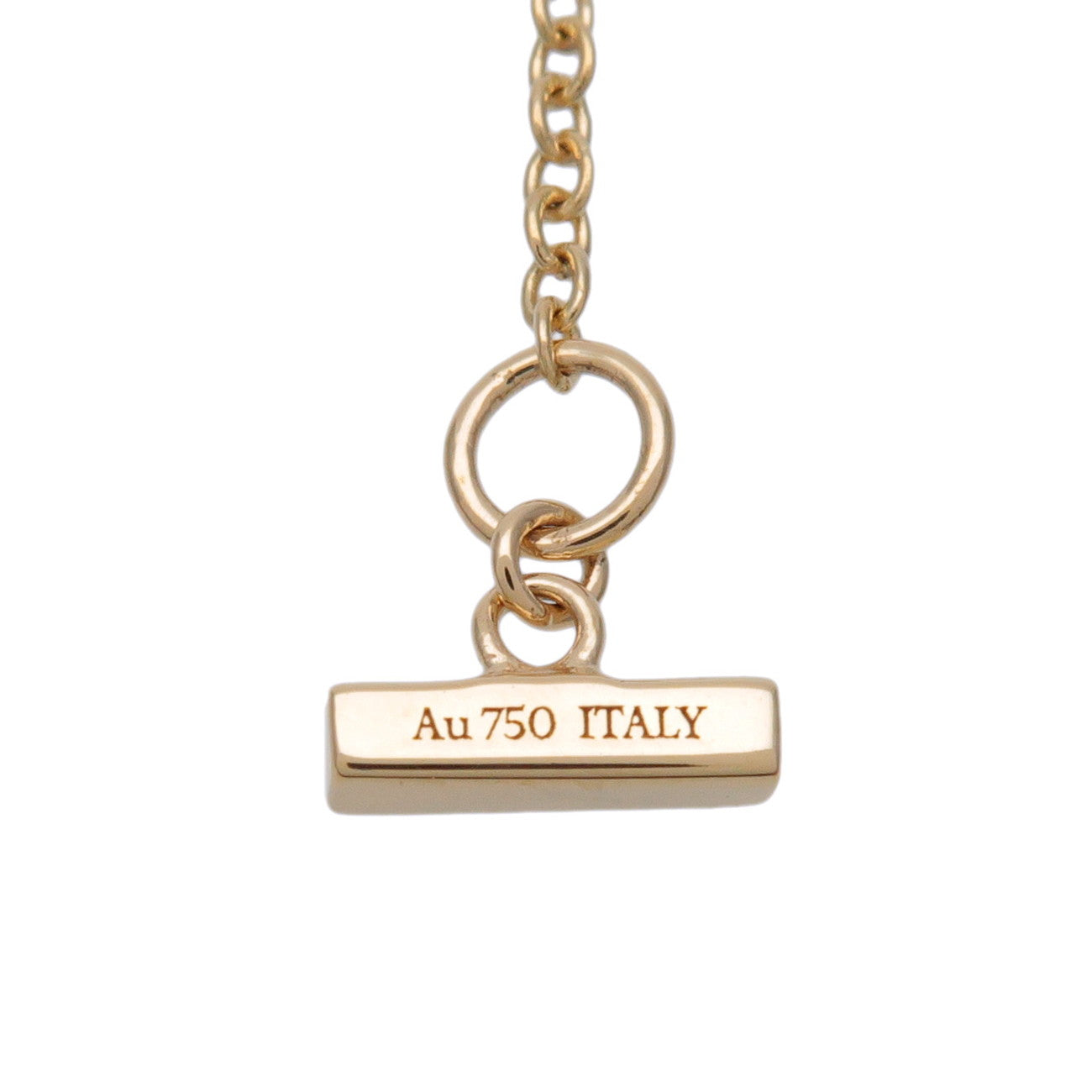 Tiffany & Co T TWO Circle Diamond Onyx Necklace K18 750YG Black