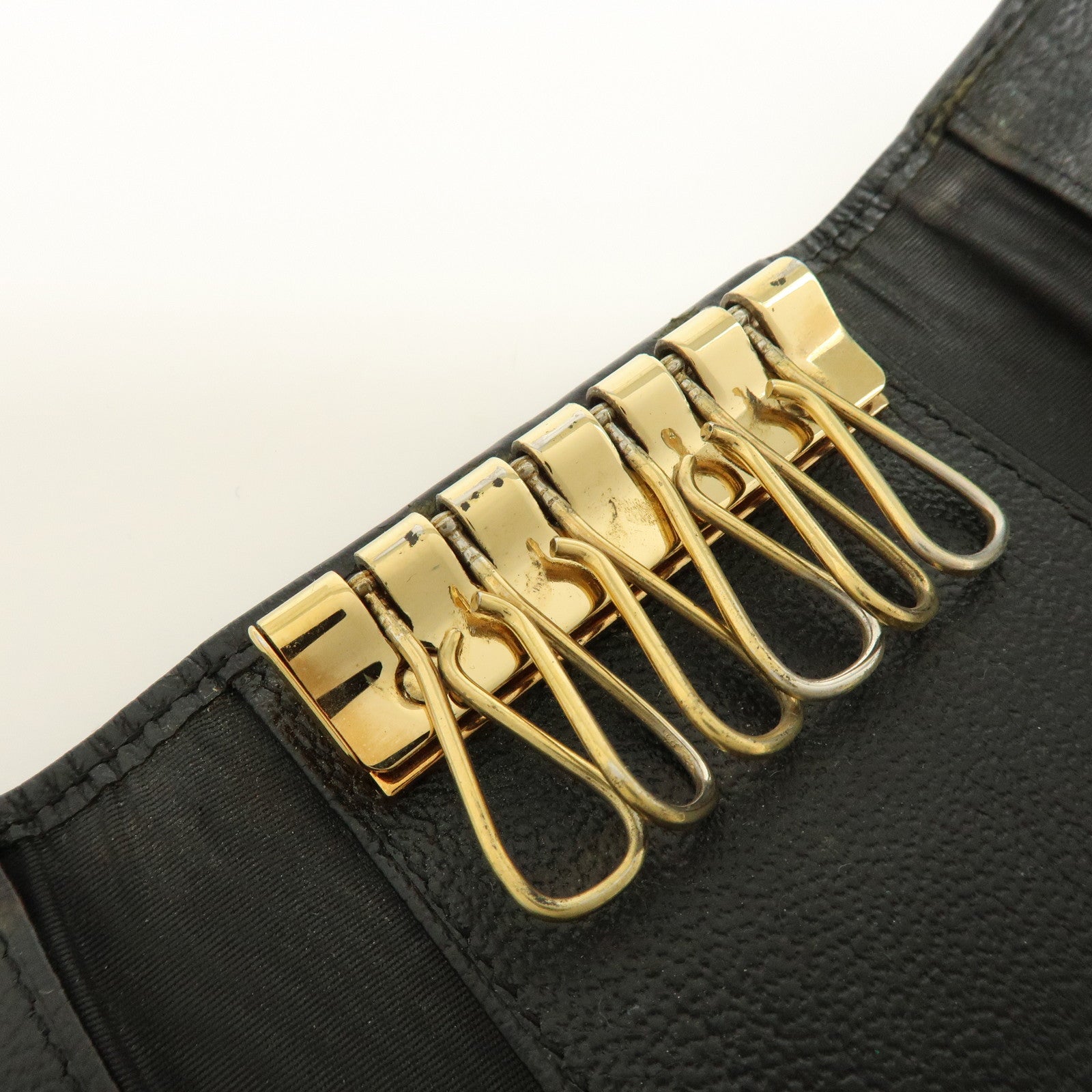 CHANEL COCO Mark Leather Key Case Key Holder Black