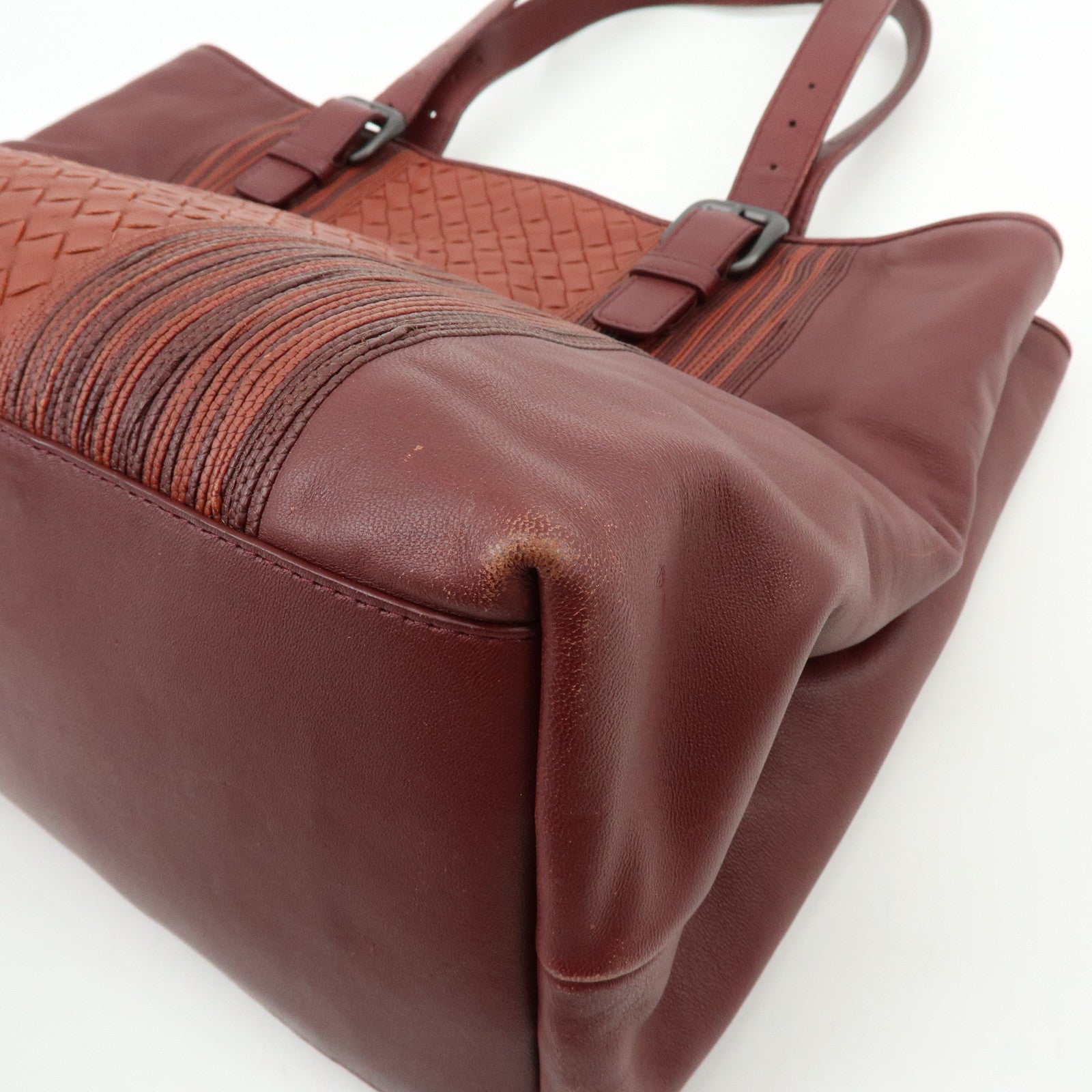 BOTTEGA VENETA Intrecciato Nappa Leather Tote Bag Bordeaux 161761