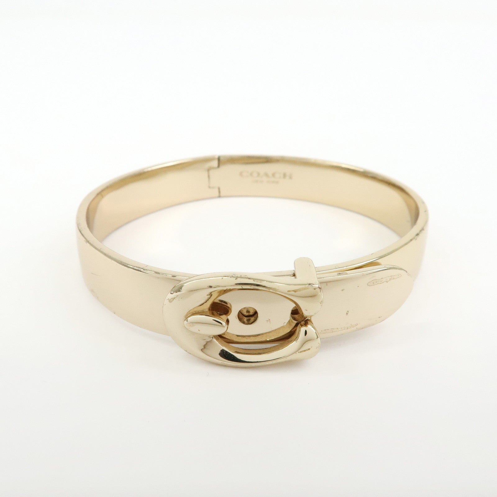 COACH Signature Set of 3 Card Case Charm Bracelet Beige Ivory Gold