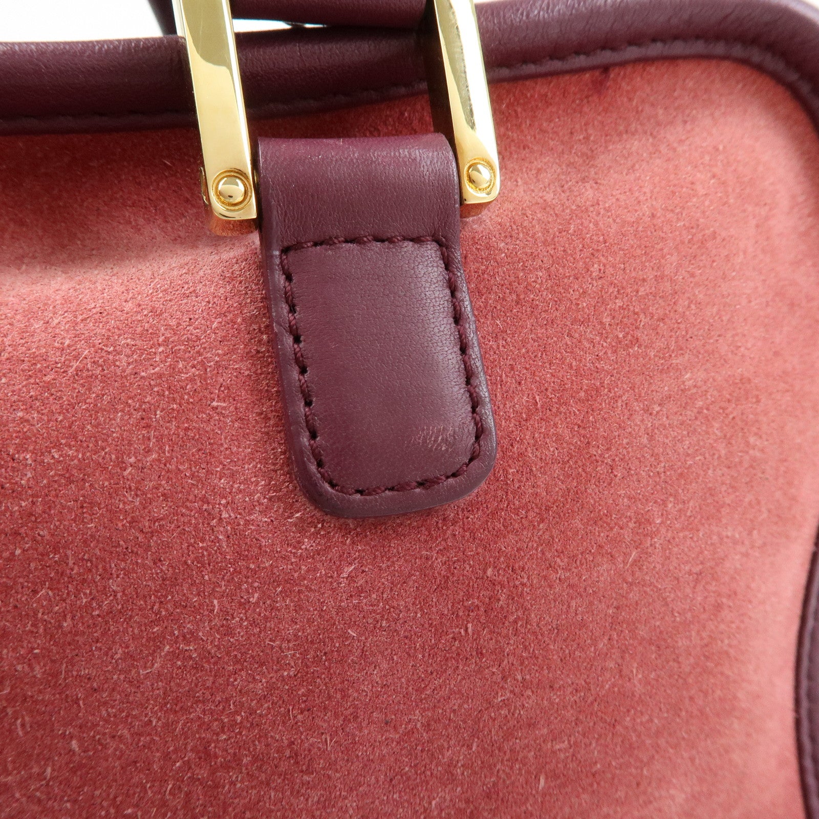 LOEWE Anagram Amazona 28 Suede Leather Hand Bag Red Bordeaux