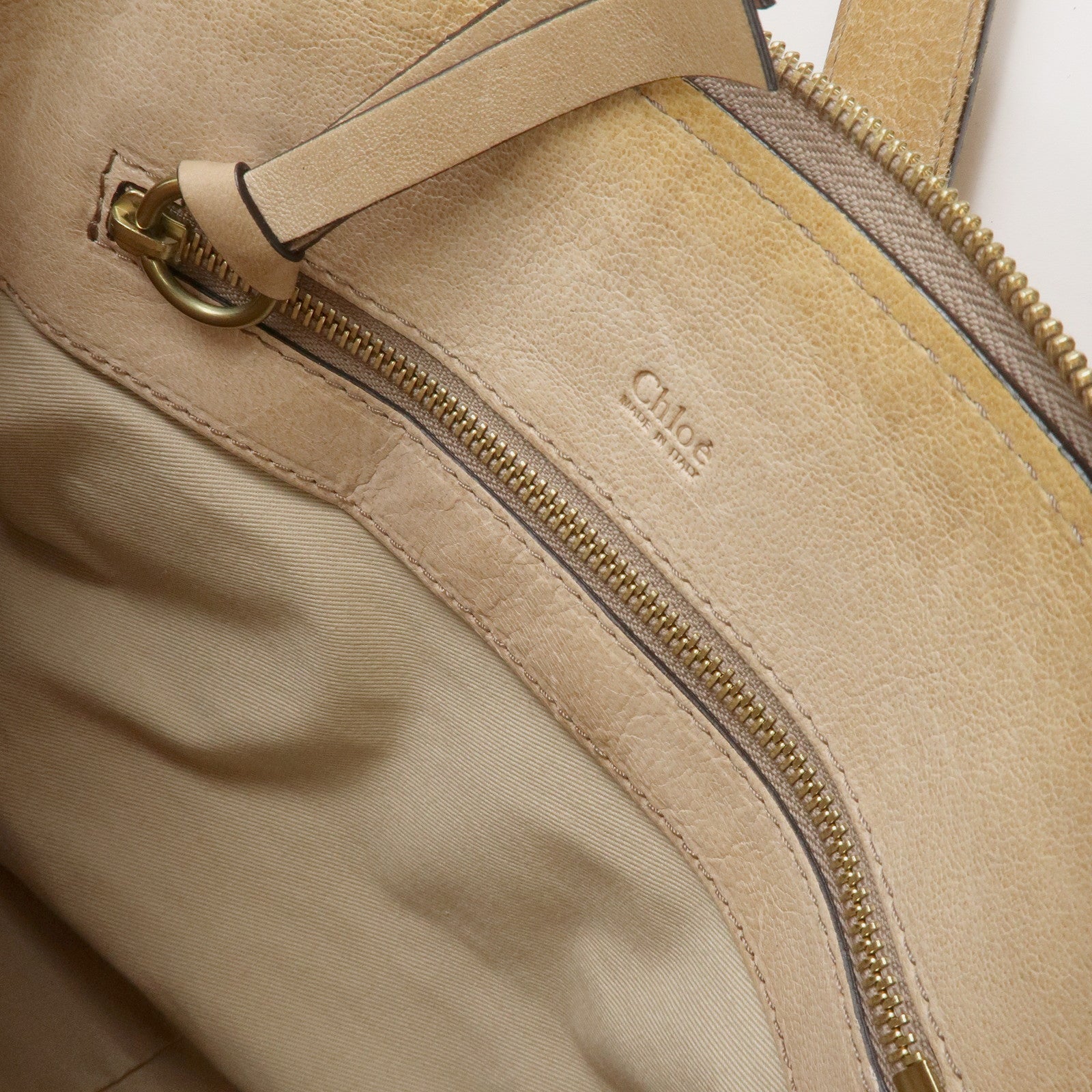 Chloe Heloise Shoulder Bag Hand Bag Beige Gold Hardware Used