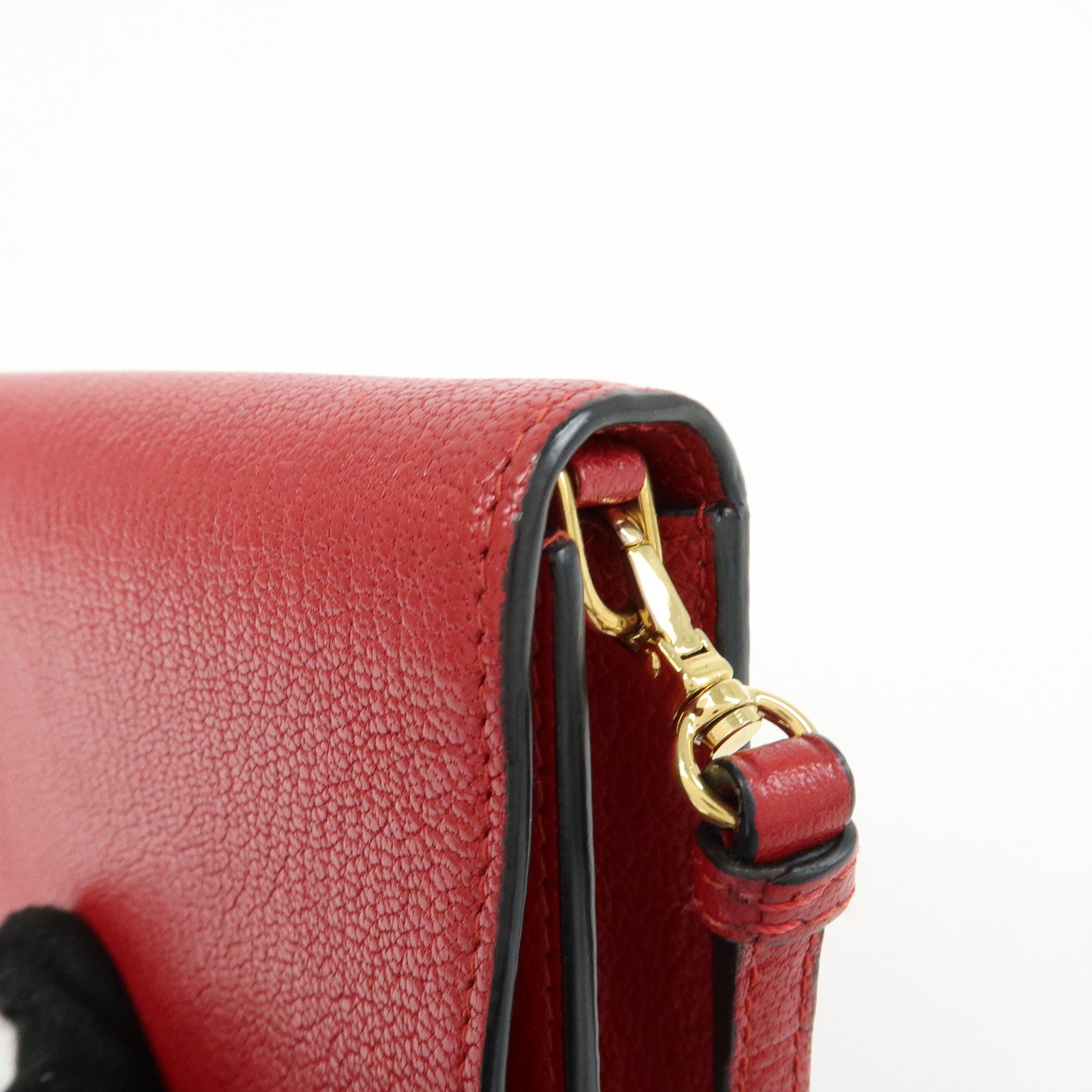 MIU MIU Madras Leather 2Way Bag Clutch Bag Shoulder Bag Red 5ZH044