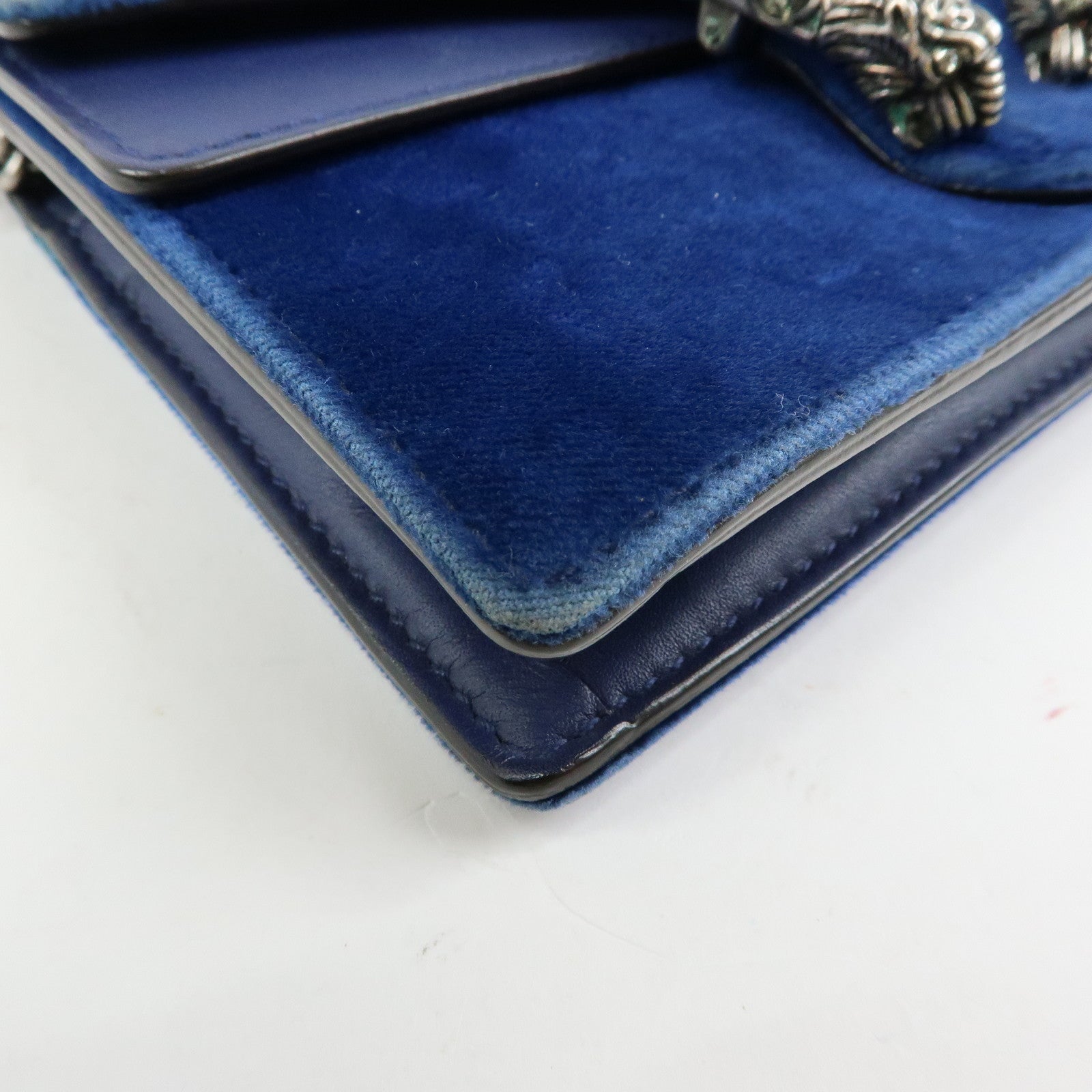 GUCCI Dionysus Velvet Leather Mini Shoulder Bag Blue 476432