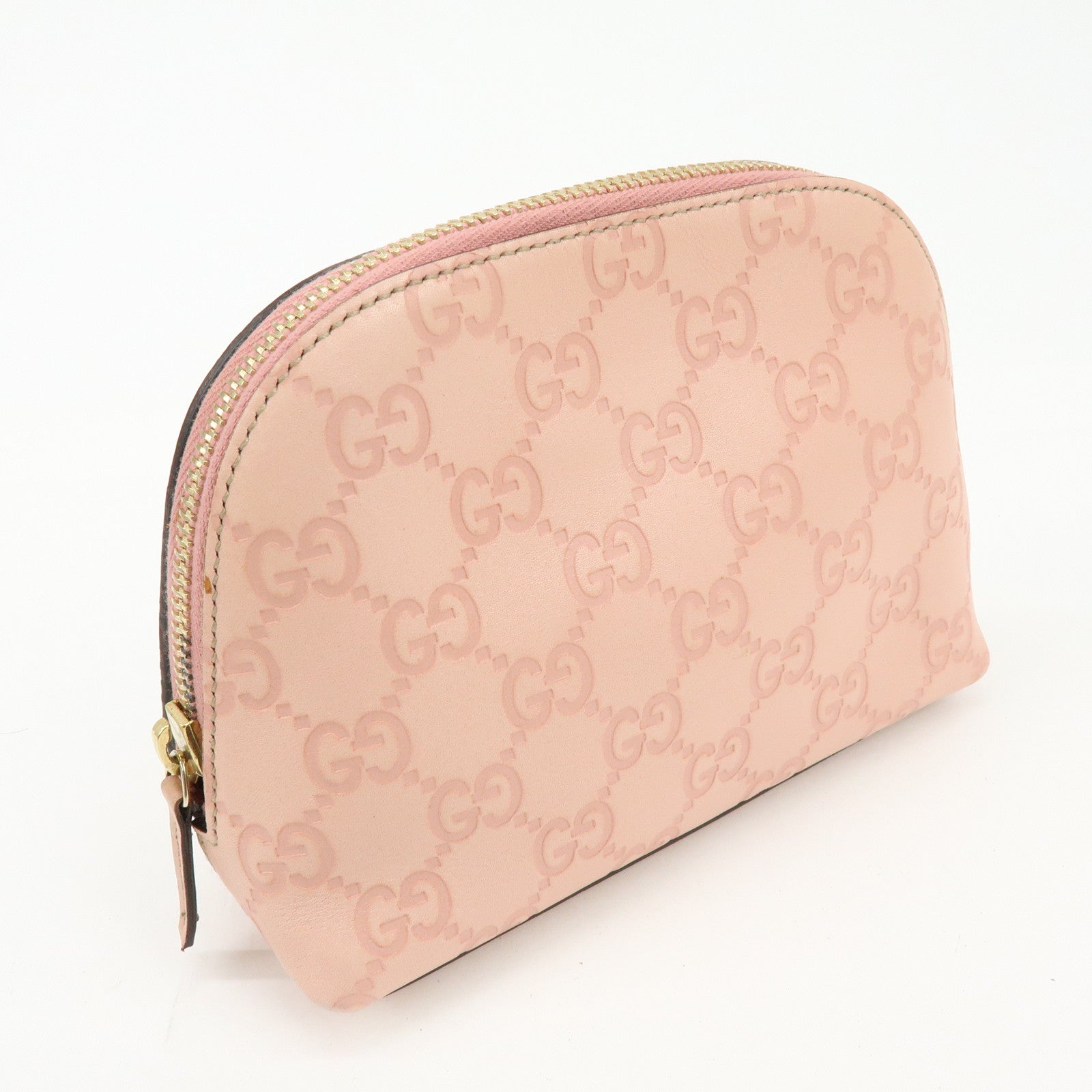 GUCCI Guccissima Leather Cosmetic Pouch Accessory Pouch Pink 141810