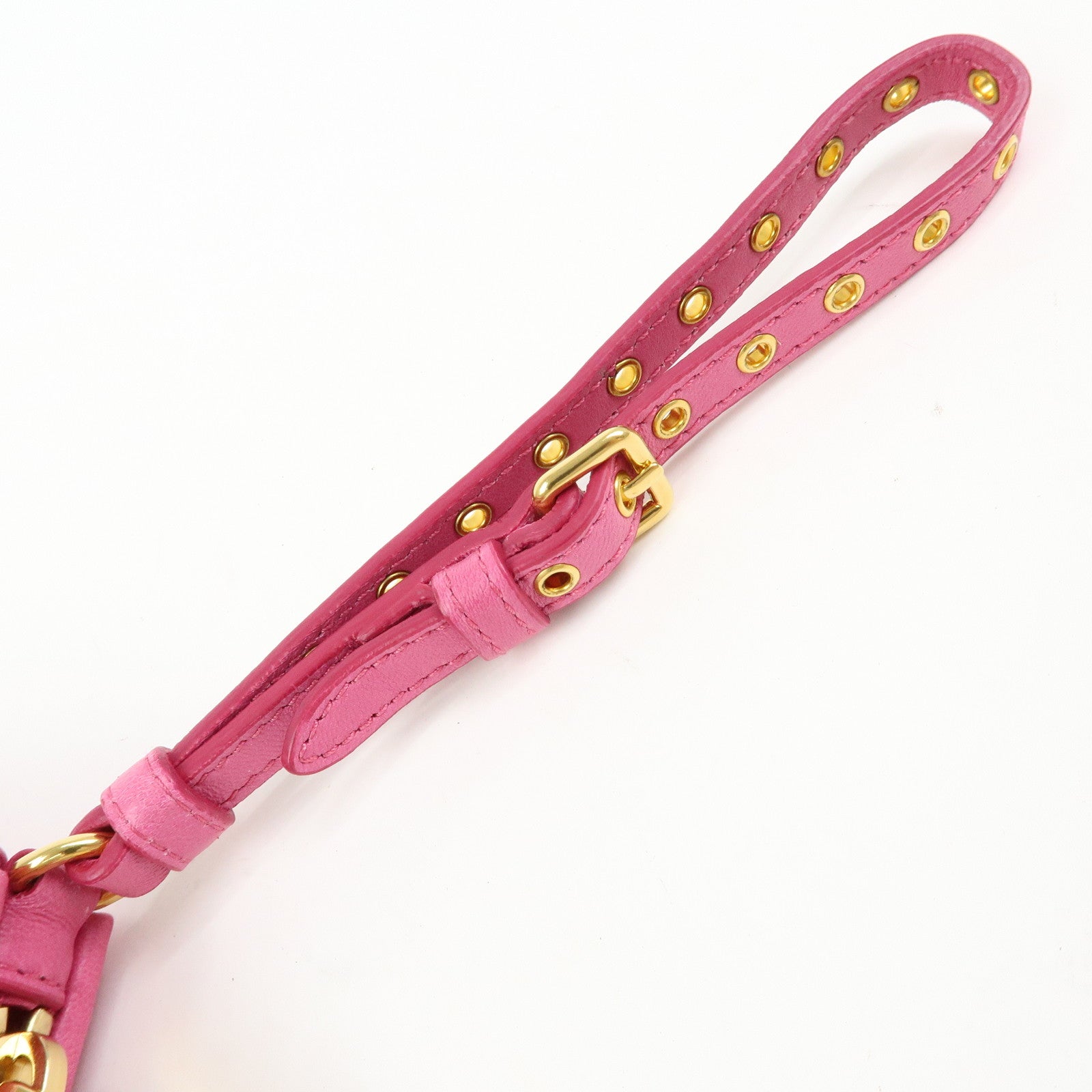 MIU MIU Matelasse Nappa Leather Clutch Bag Wristlet Bag Pink 5N1455