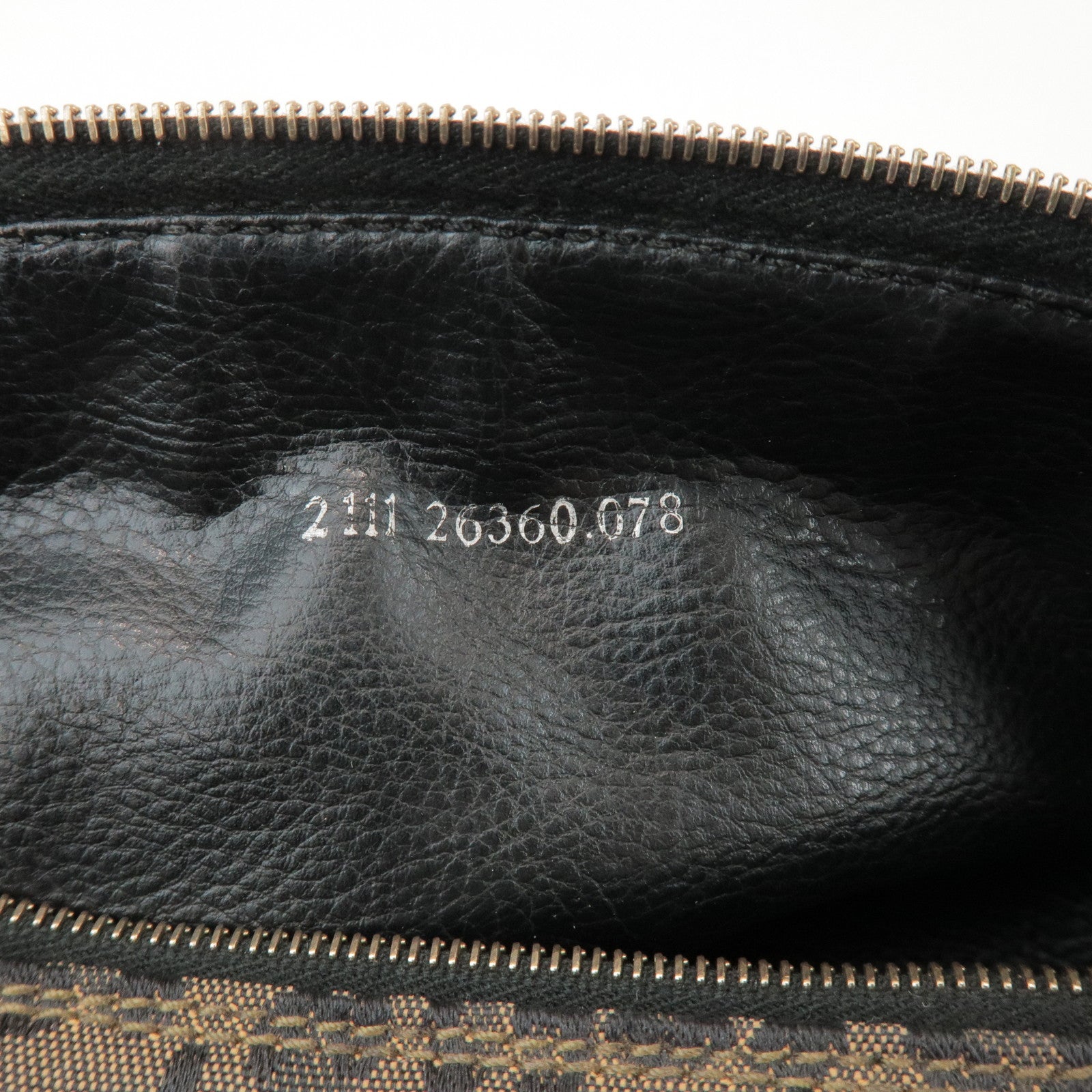 FENDI Canvas Leather Leopard Hand Bag Cosmetic Pouch Brown 26360