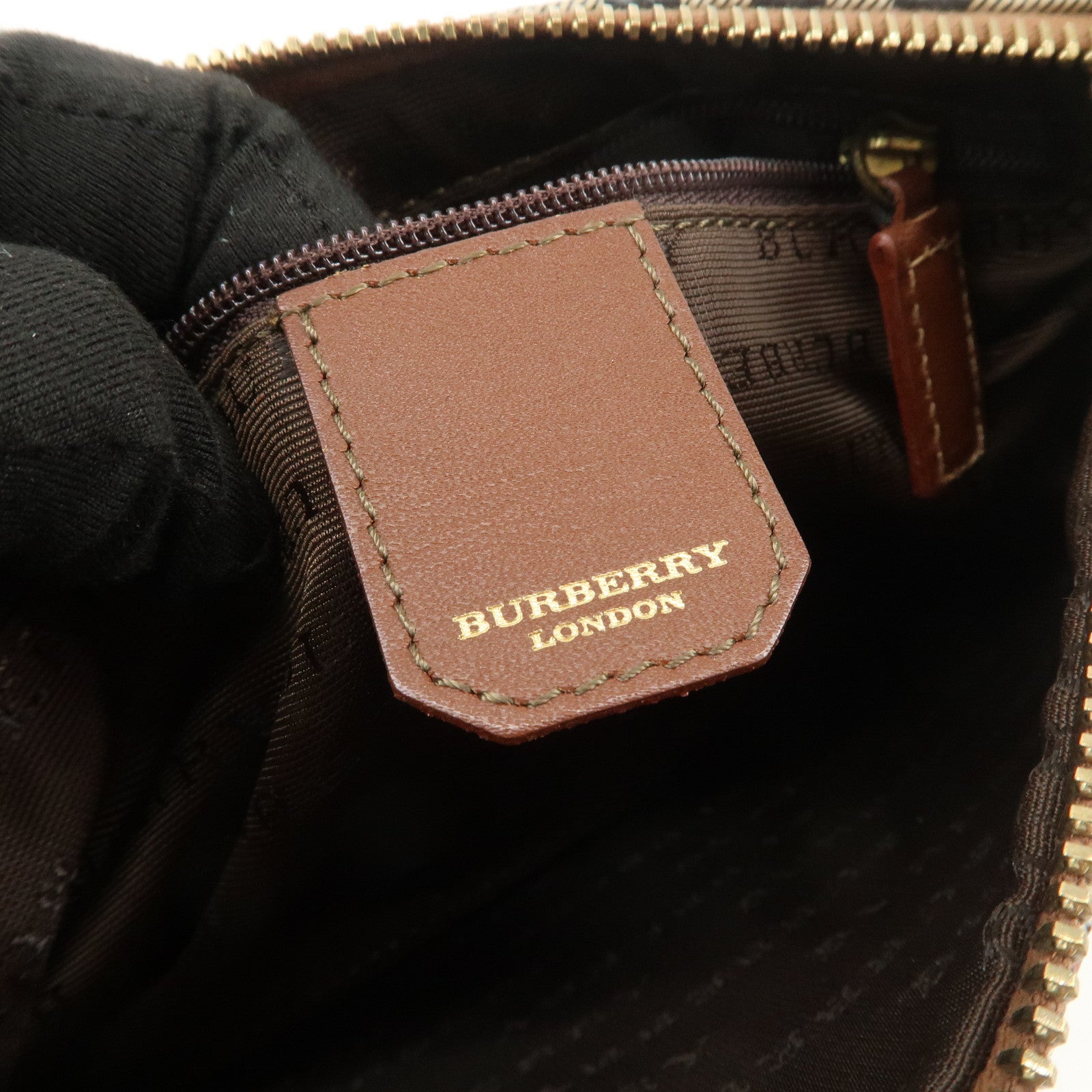 BURBERRY Nova Plaid PVC Shoulder Bag Hand Bag Beige Brown