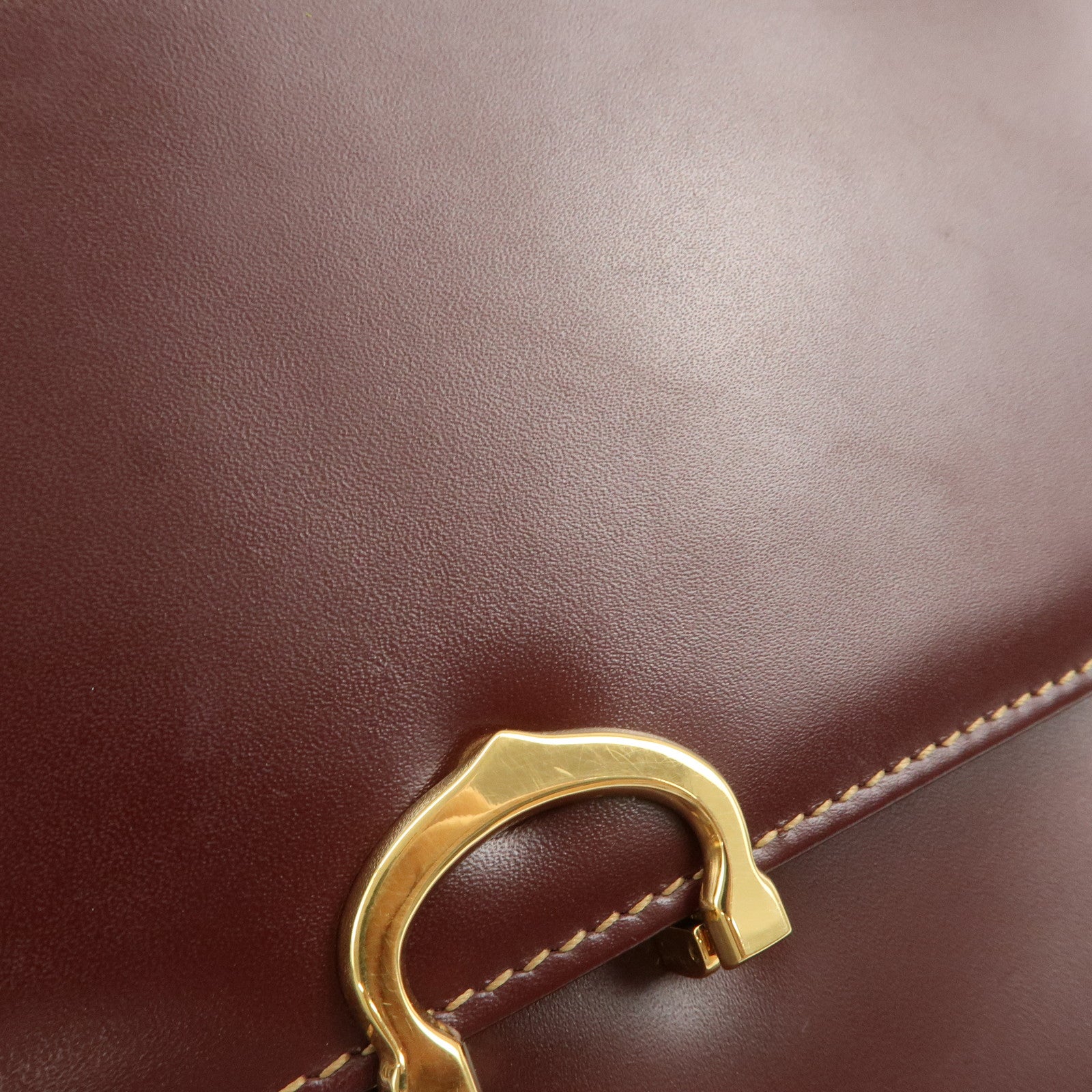 Cartier Must de Cartier Leather Shoulder Bag Hand Bag Bordeaux