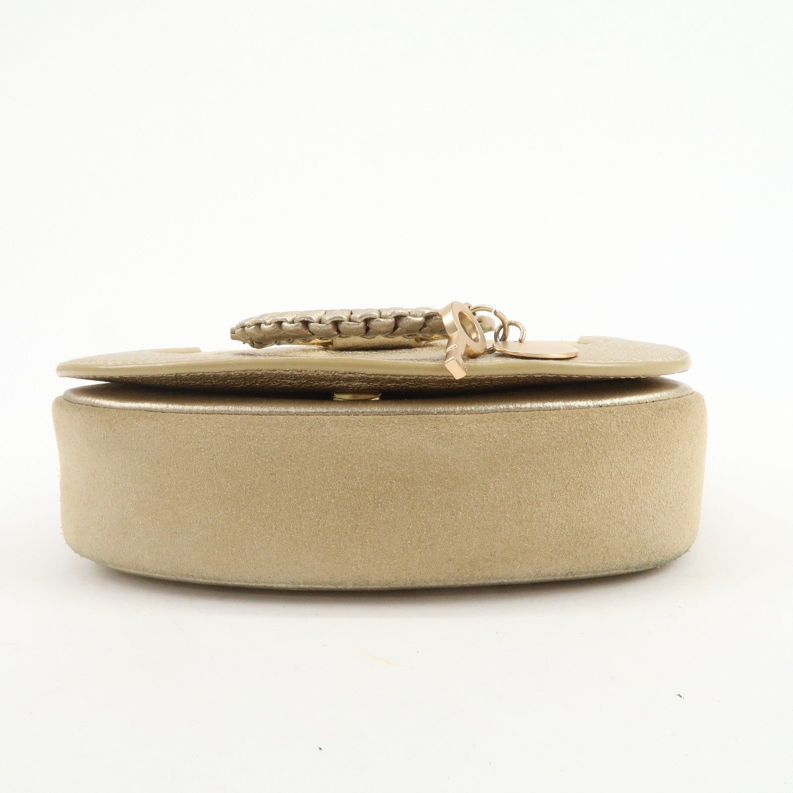 Chloe See By Chloe Hana Suede Leather Shoulder Crossbody Bag Gold