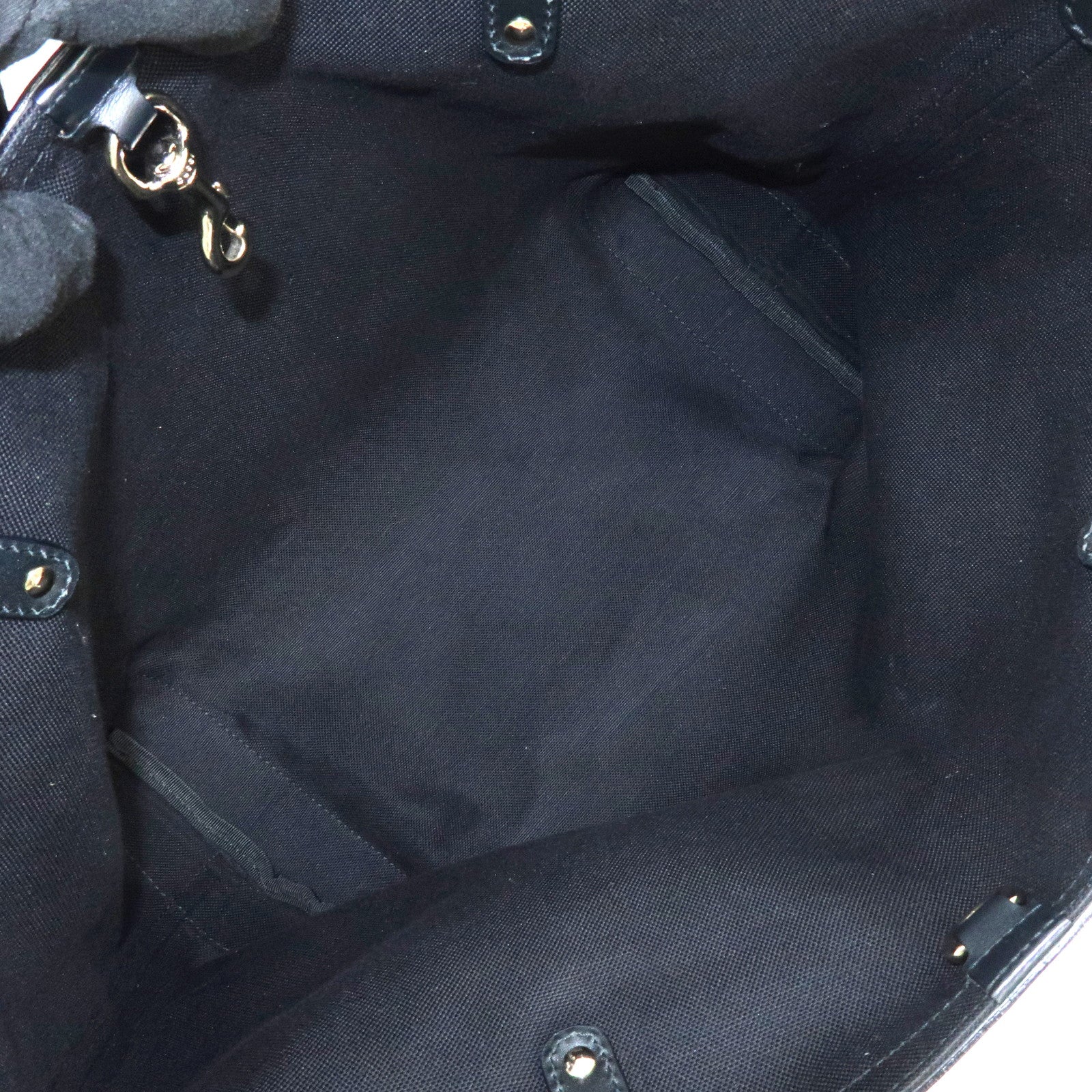 GUCCI GG Canvas Leather Tote Bag Shoulder Bag Black 247209