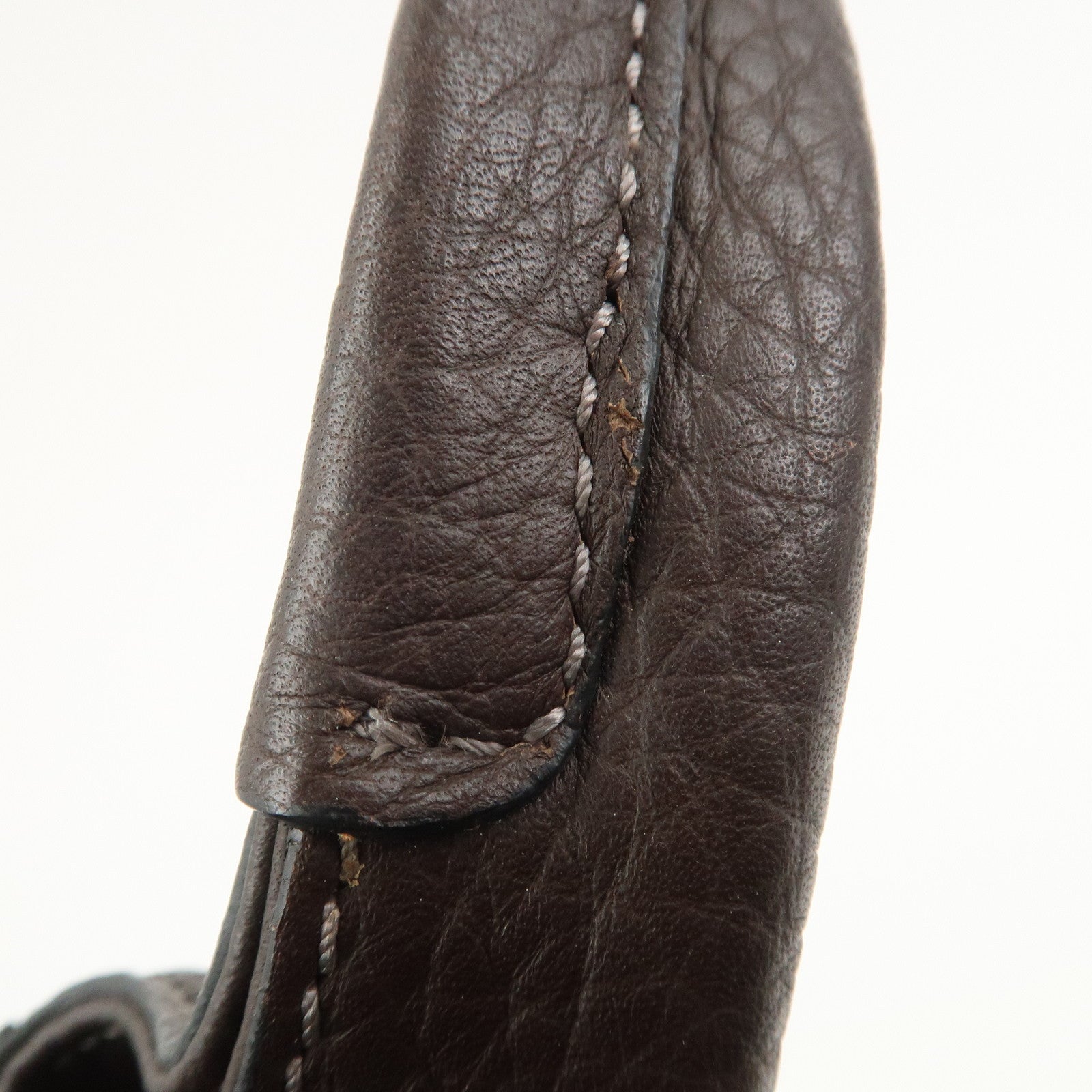 TOD'S Logo Leather Shoulder Bag Hand Bag Brown