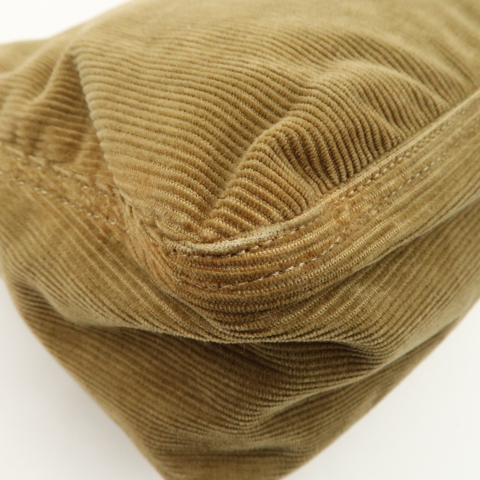 FENDI Mamma Baguette Corduroy Shoulder Bag Light Brown 26323 Used