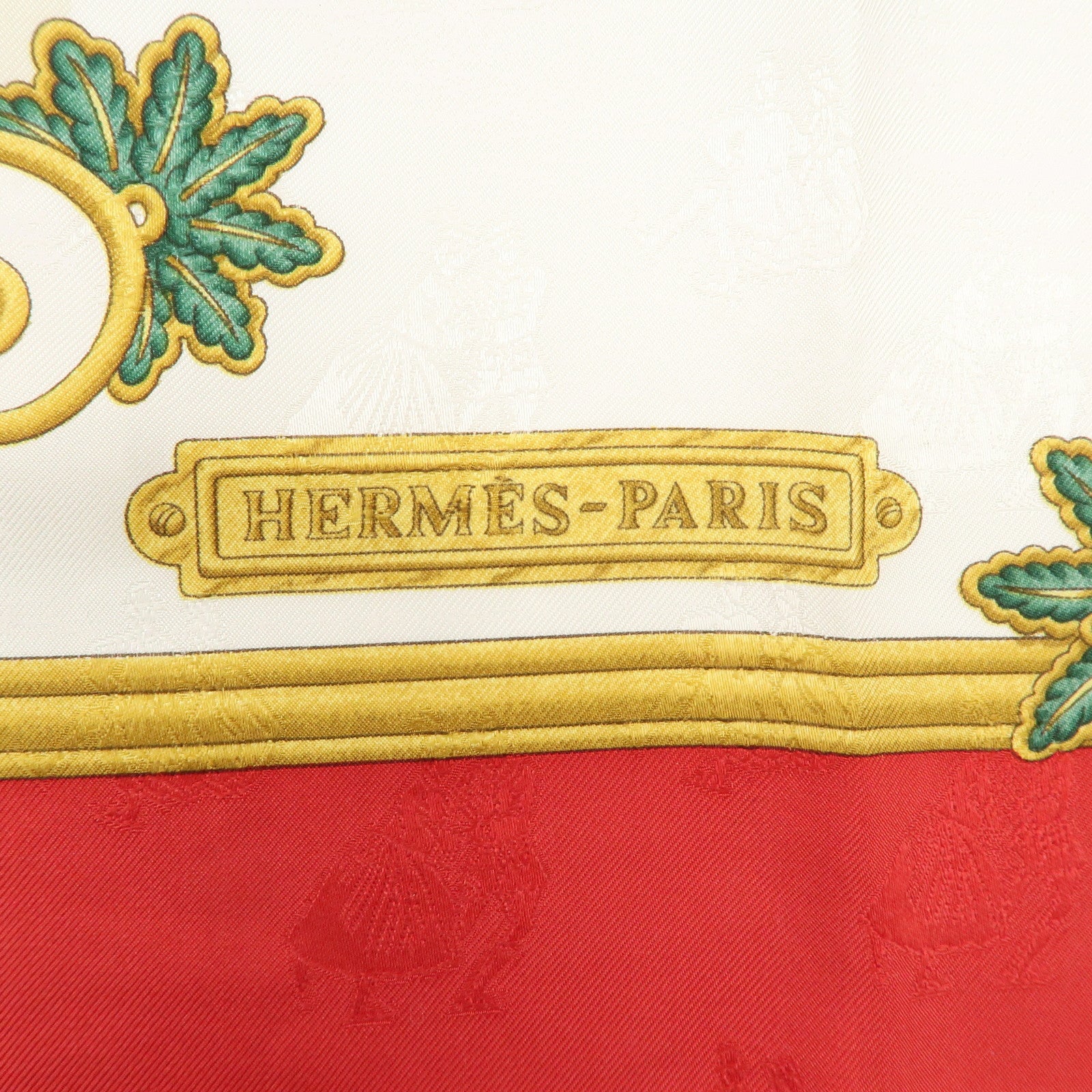 HERMES Carre 90 Silk 100% Scarf Joies d’Hiver Red Gold Used
