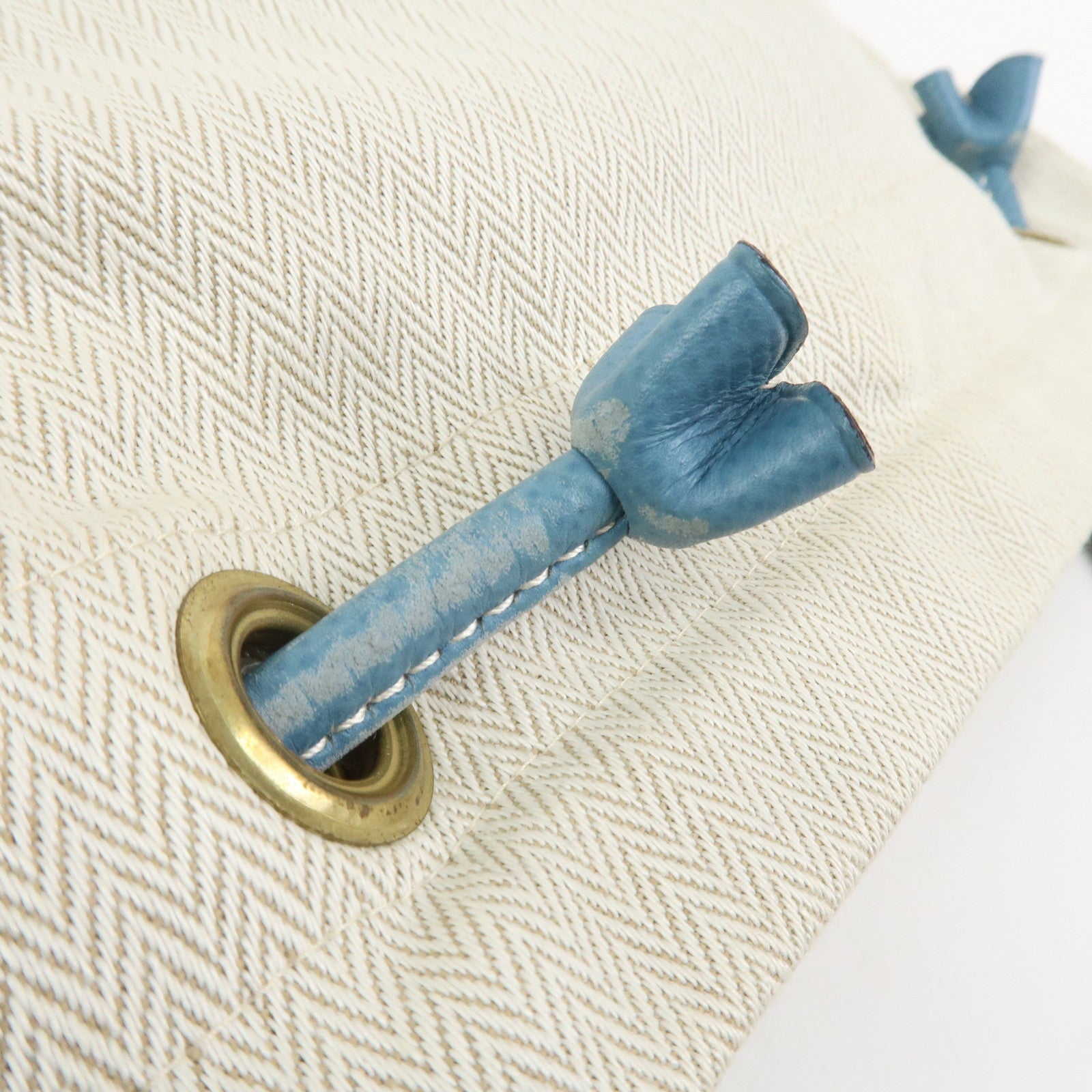 HERMES Aline PM Canvas Leather Shoulder Bag Blue