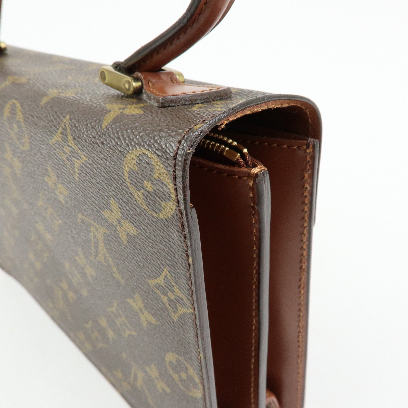Louis Vuitton Monogram Concorde Hand Bag Brown M51190