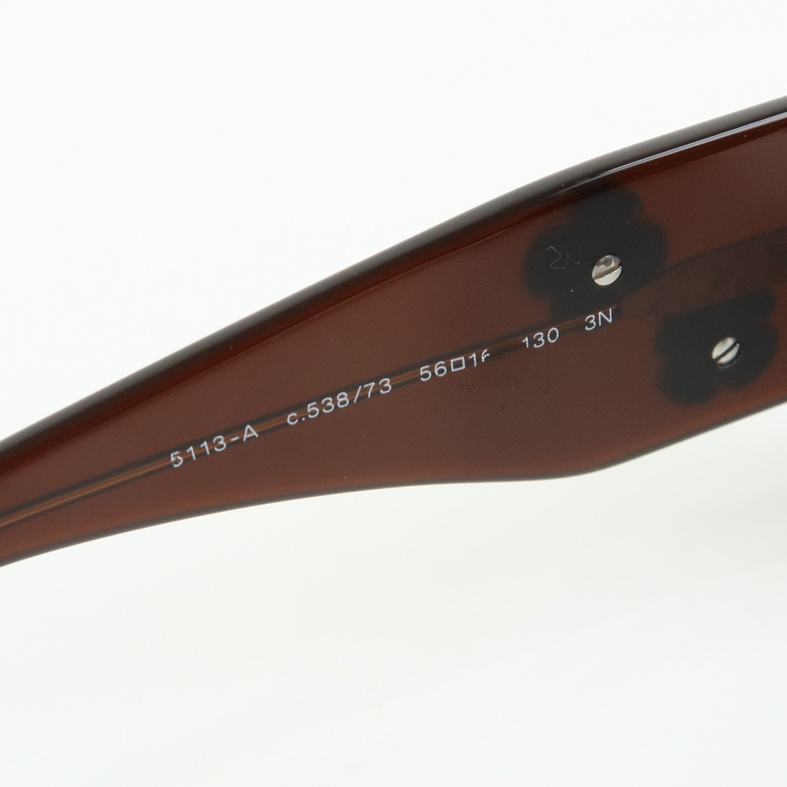 CHANEL Camellia Plastic Sunglasses Brown 5113-A56□16